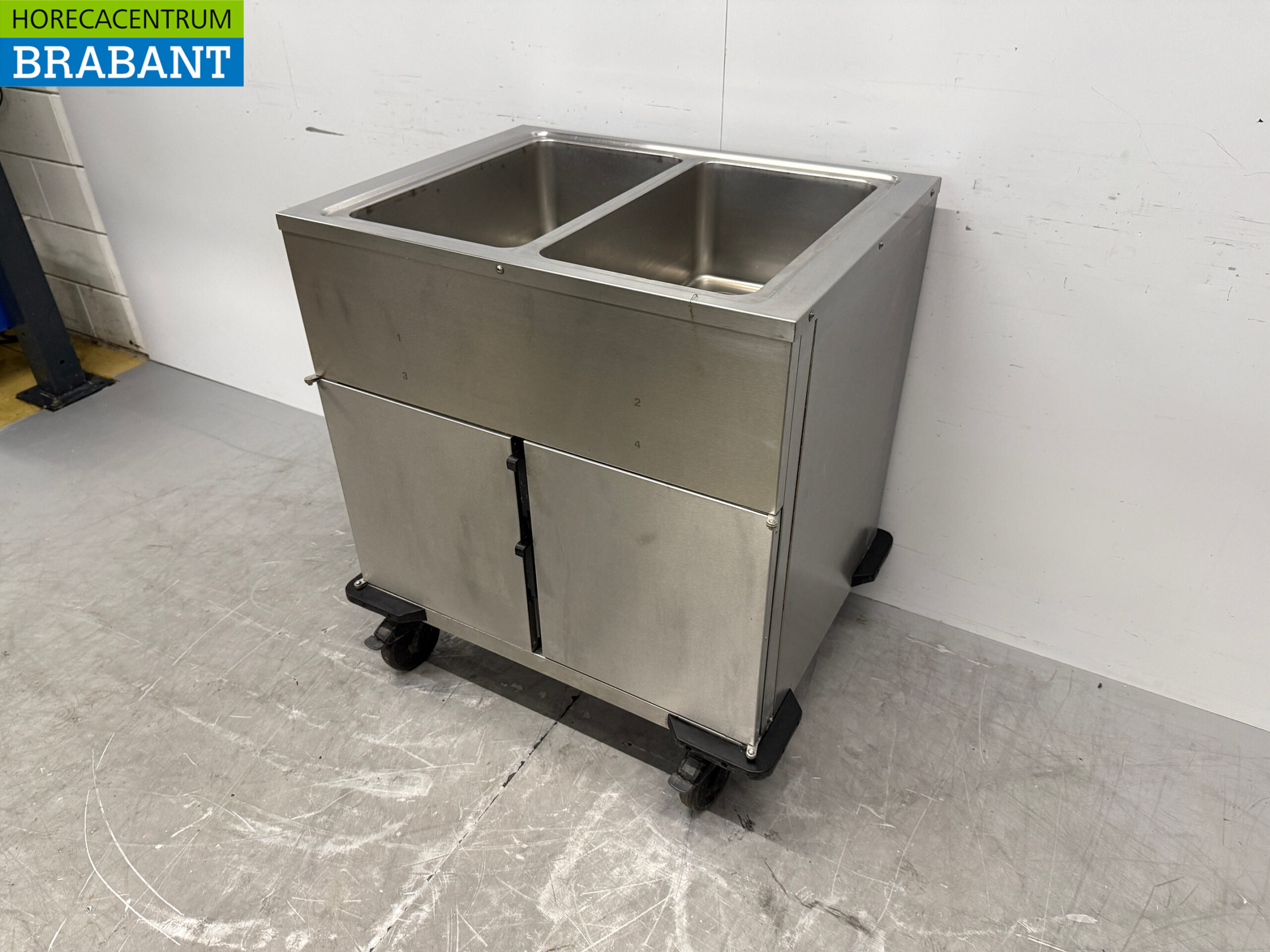 Rieber Mobile Bain-Marie aus Edelstahl 2 x 1/1 GN mit Wärmeschrank 230V Horeca – Bild 2
