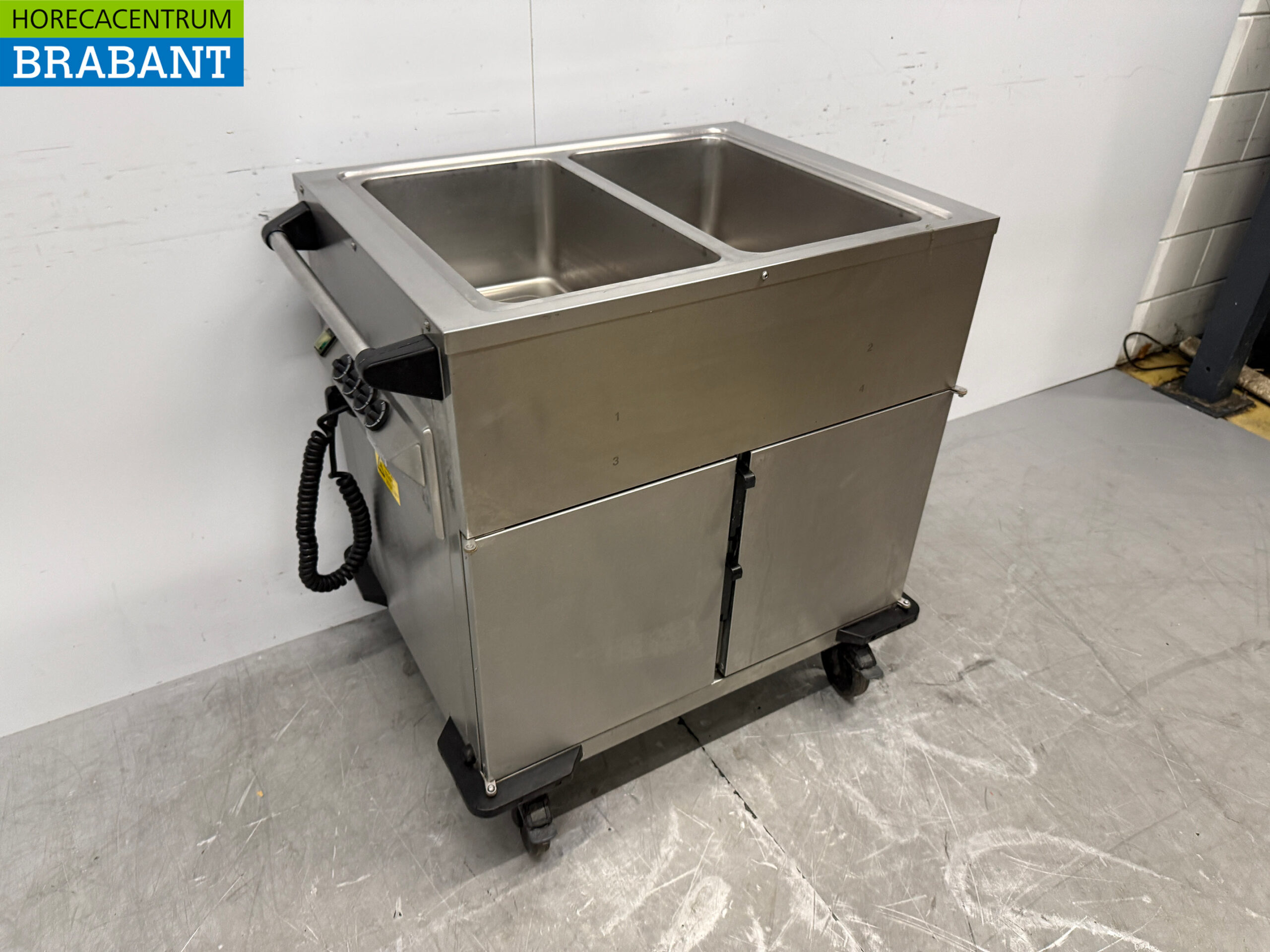 Rieber Mobile Bain-Marie aus Edelstahl 2 x 1/1 GN mit Wärmeschrank 230V Horeca – Bild 3