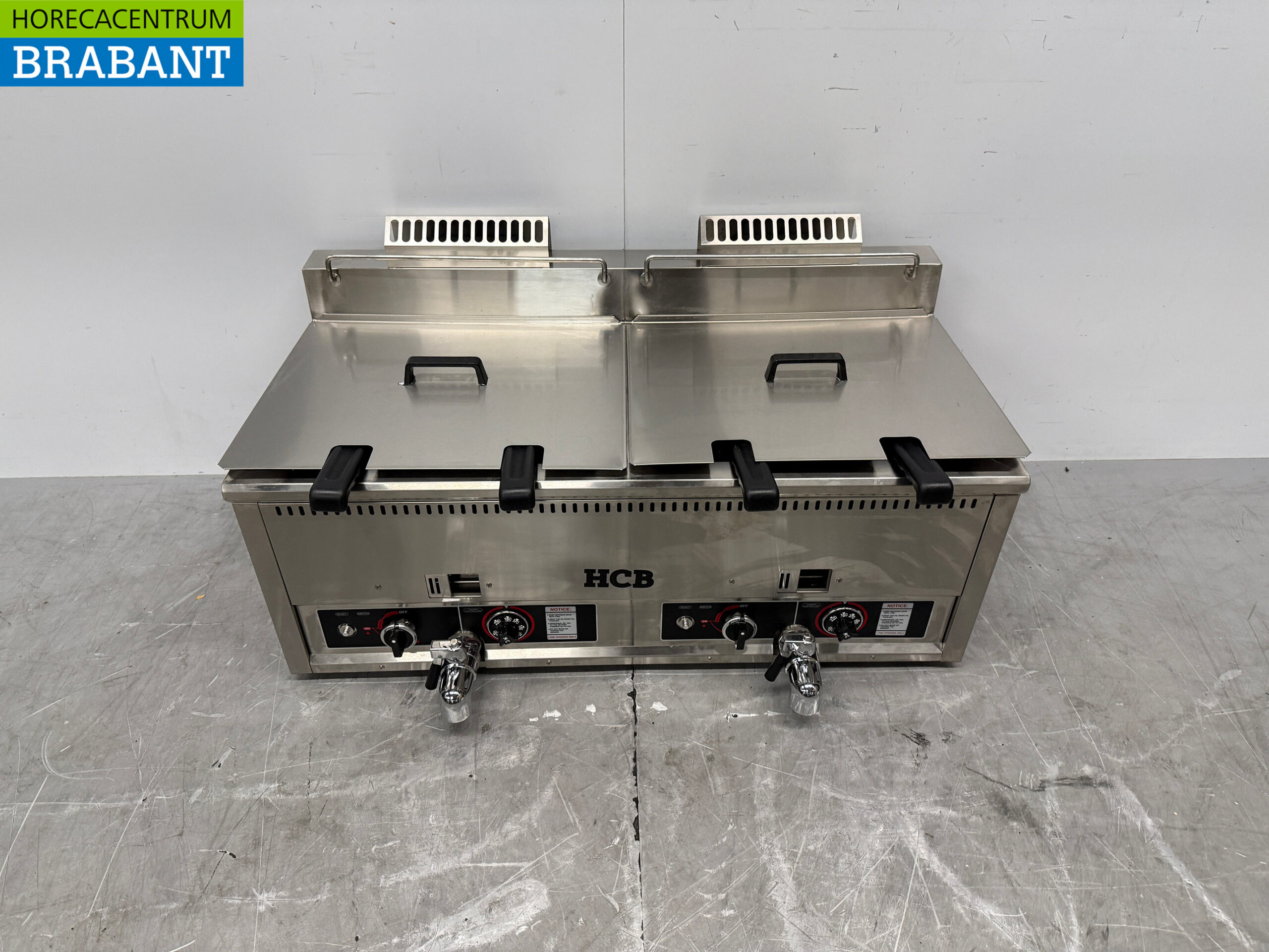 Edelstahl-Doppelfritteuse Frittieren 2 x 30 Liter PROPAAN Gas Catering