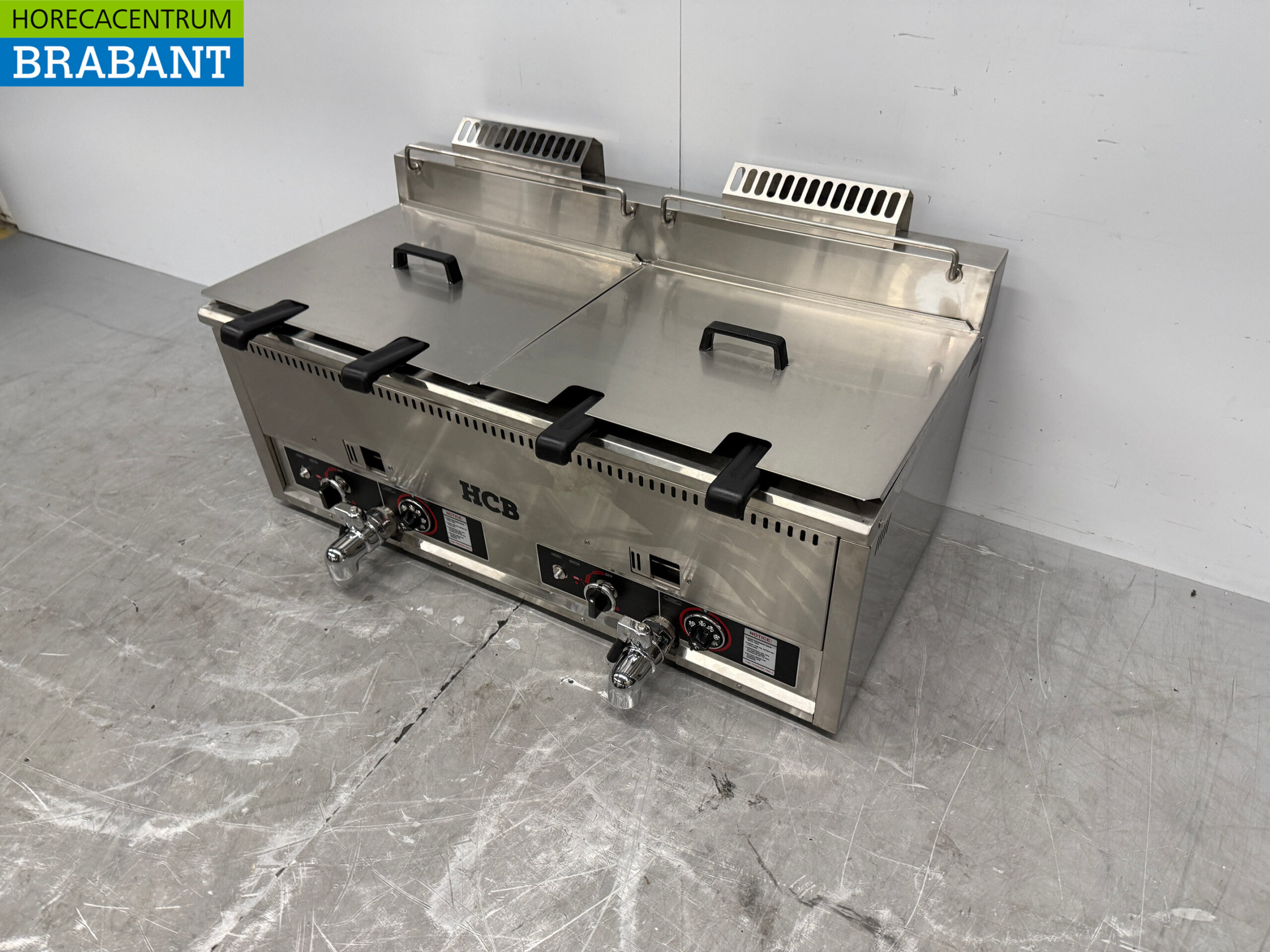 Edelstahl-Doppelfritteuse Frittieren 2 x 30 Liter PROPAAN Gas Catering – Bild 2