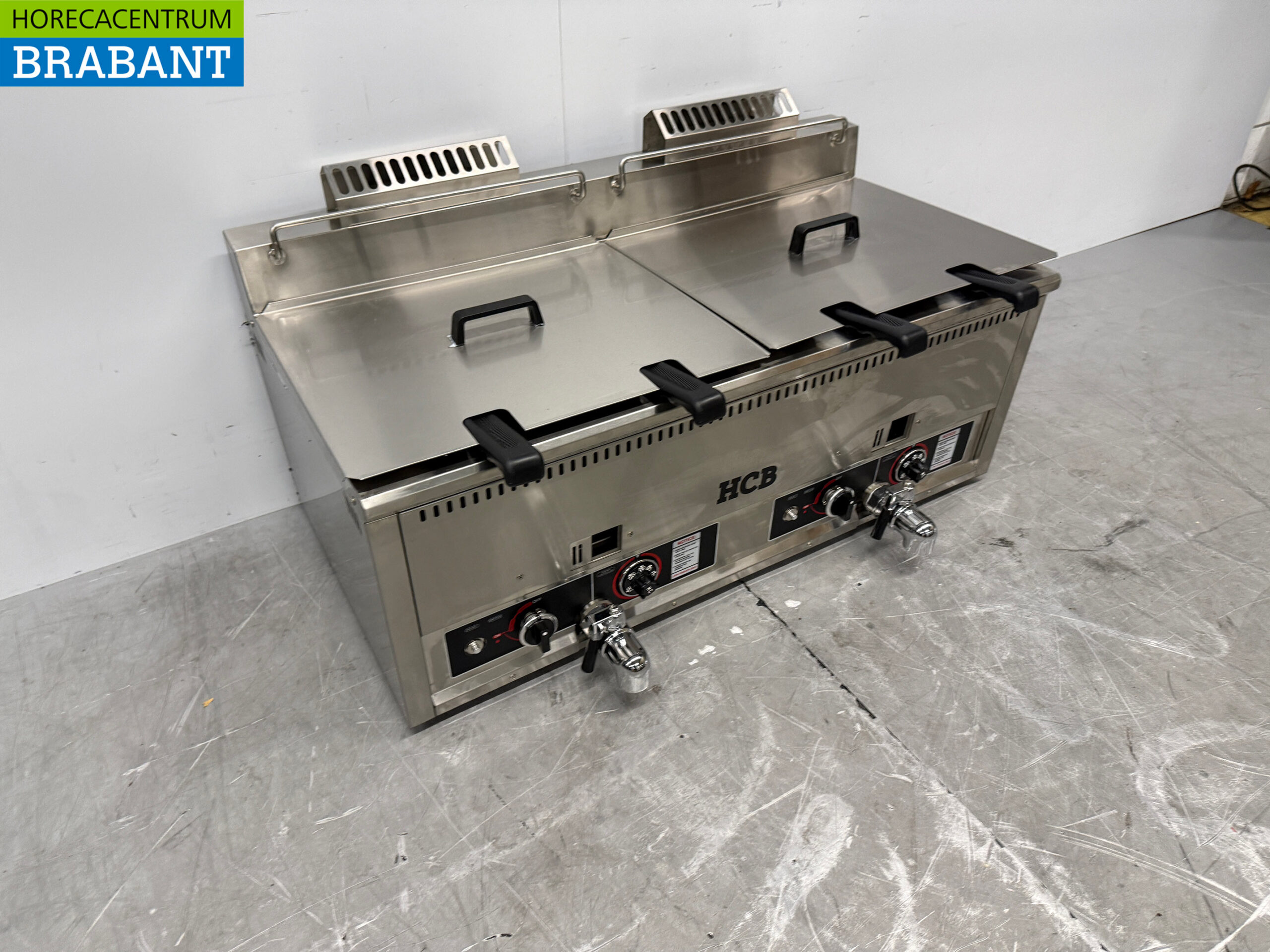 Edelstahl-Doppelfritteuse Frittieren 2 x 30 Liter PROPAAN Gas Catering – Bild 3