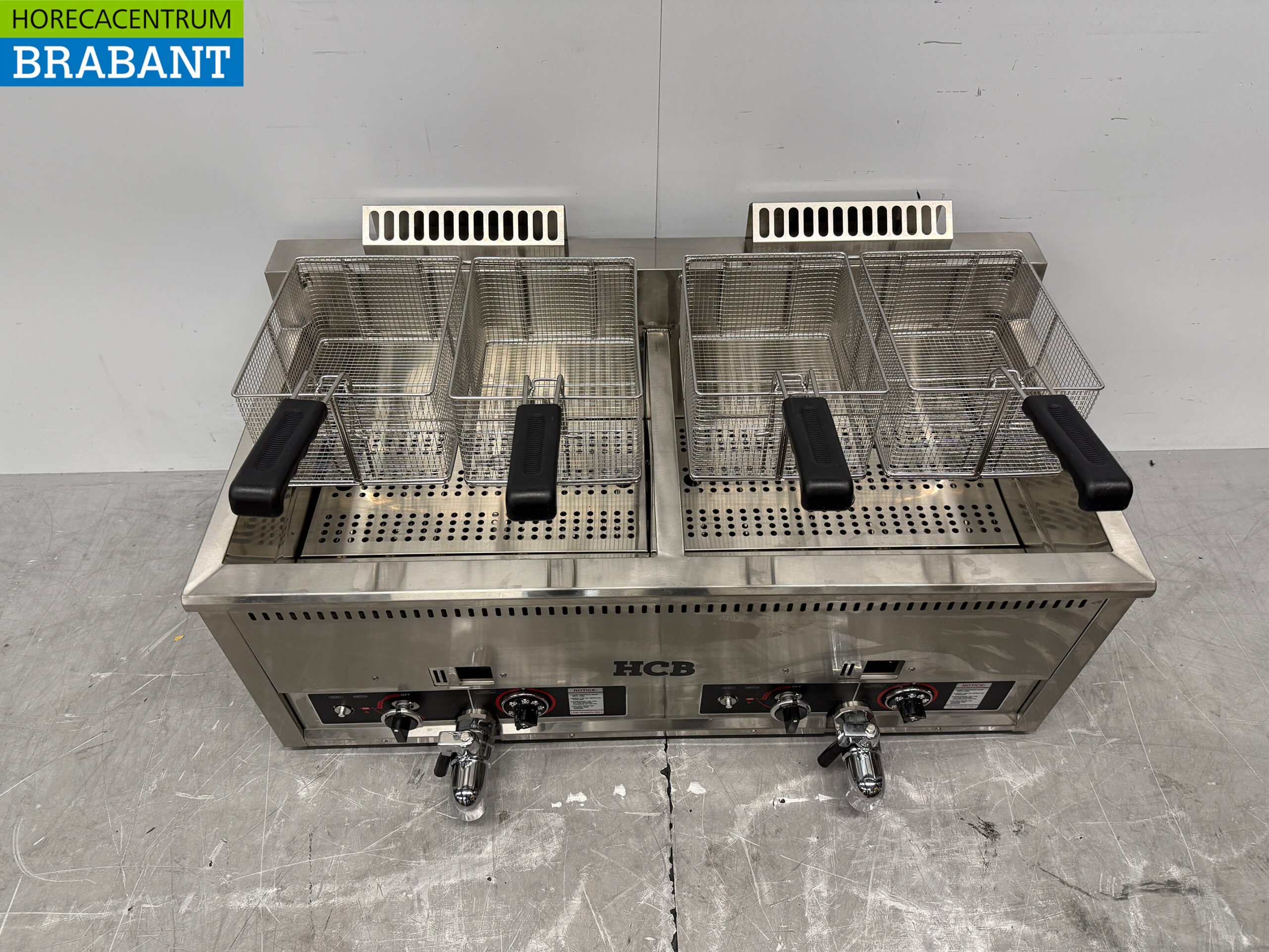 Edelstahl-Doppelfritteuse Frittieren 2 x 30 Liter PROPAAN Gas Catering – Bild 4