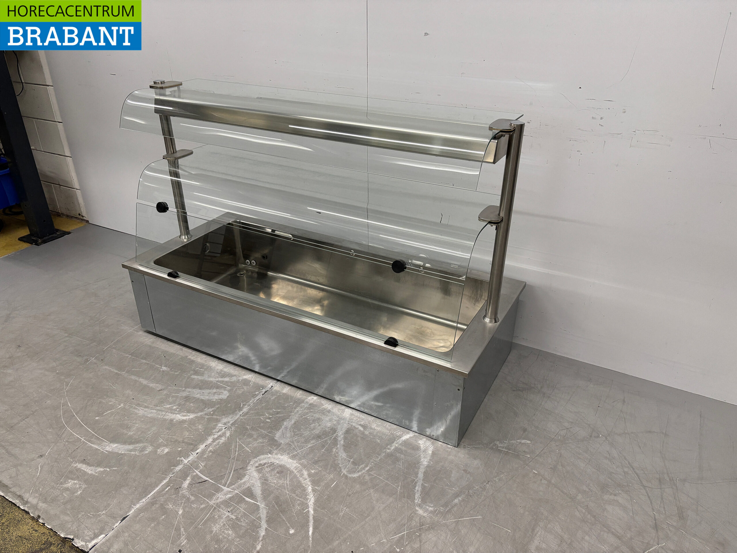Bain Marie aus Edelstahl zum Einbauen 4 x 1/1 GN 146 cm 230V Horeca – Bild 2