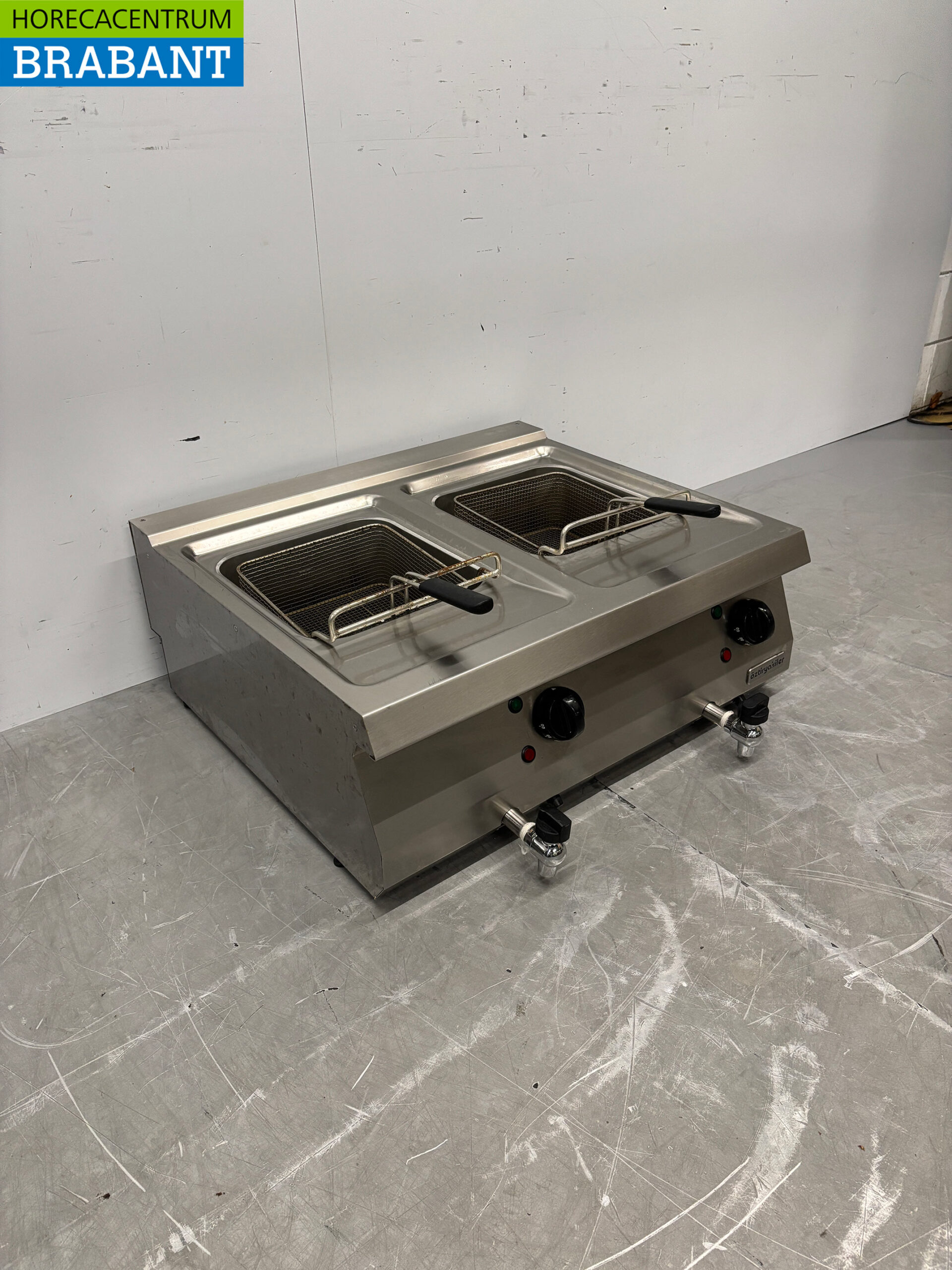 Oztiryakiler Doppel-Fritteuse aus Edelstahl 2 x 12 Liter 400V Horeca – Bild 3