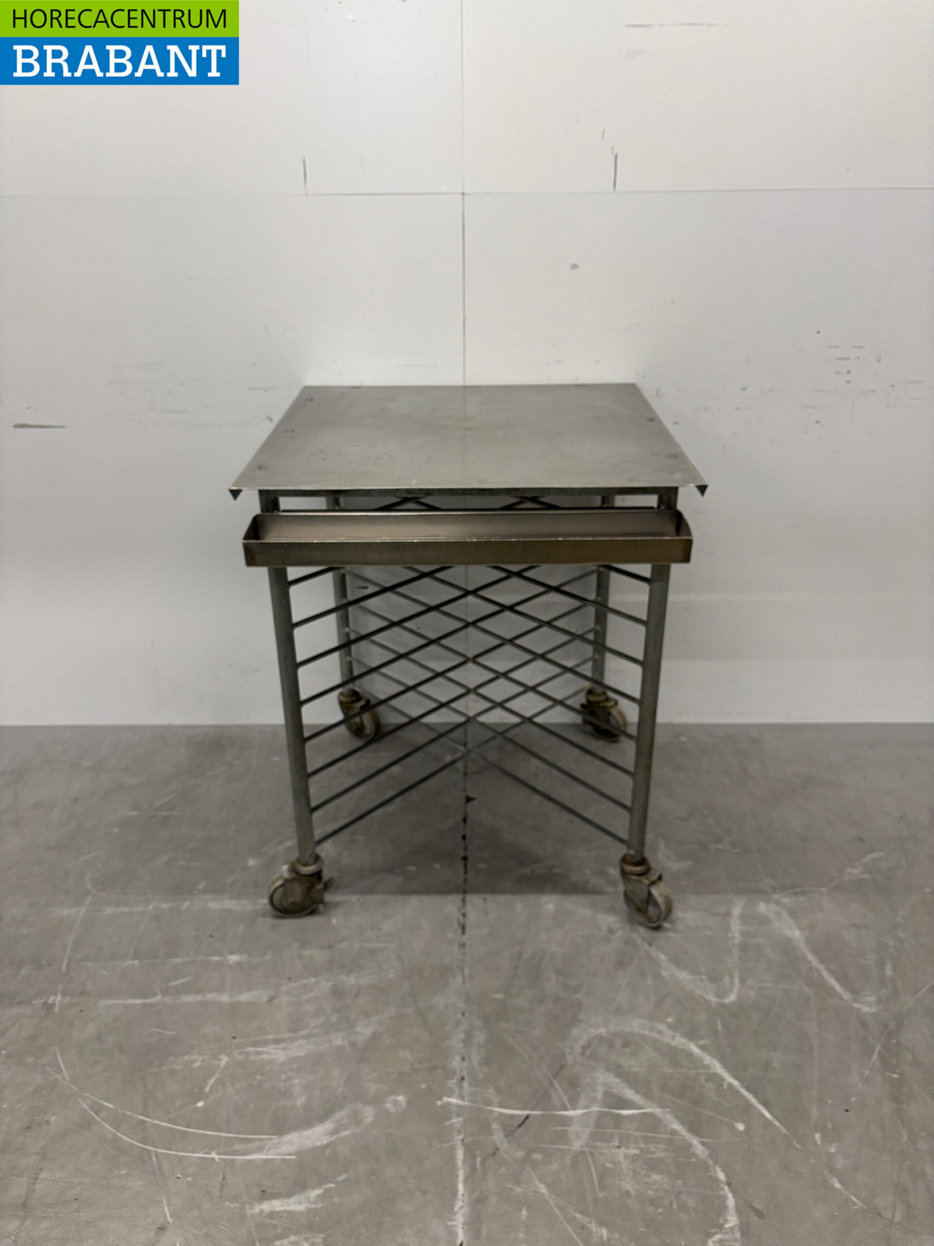 Edelstahl Mobiler Wagen 75 x 75 x 90,5 Horeca