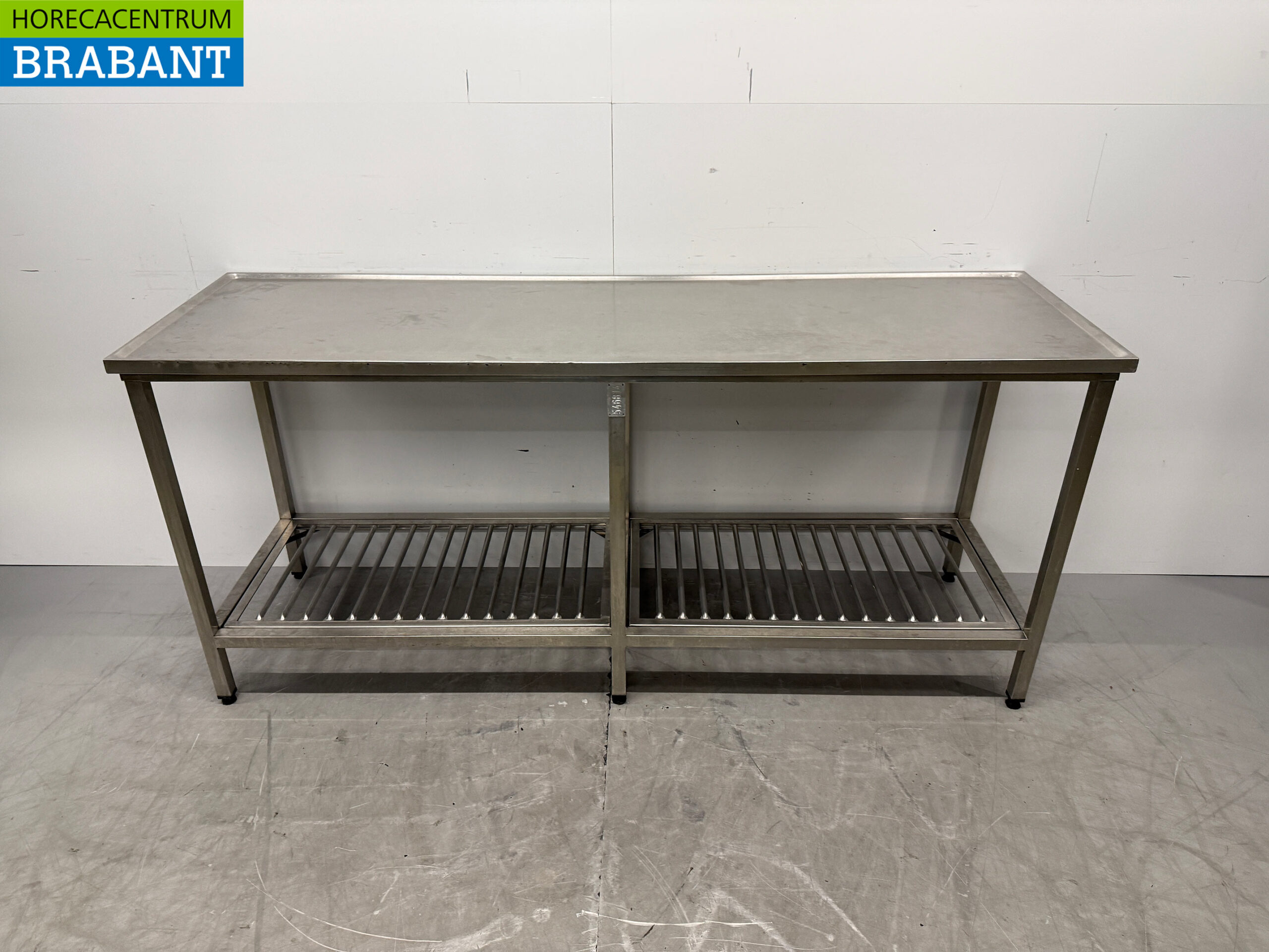 Edelstahl-Arbeitstisch mit Zwischenboden 200 x 60 x 91 cm Catering