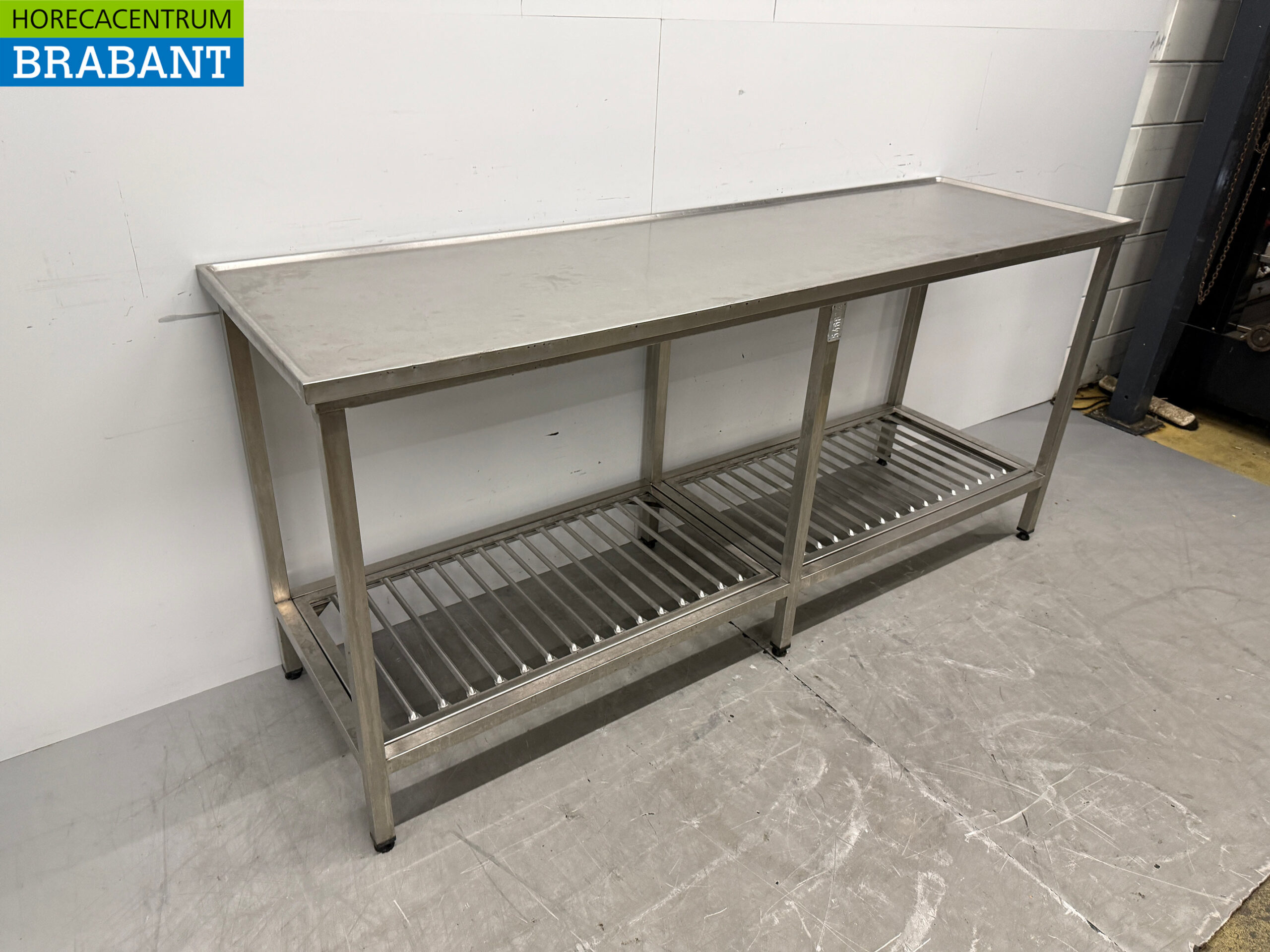 Edelstahl-Arbeitstisch mit Zwischenboden 200 x 60 x 91 cm Catering – Bild 3