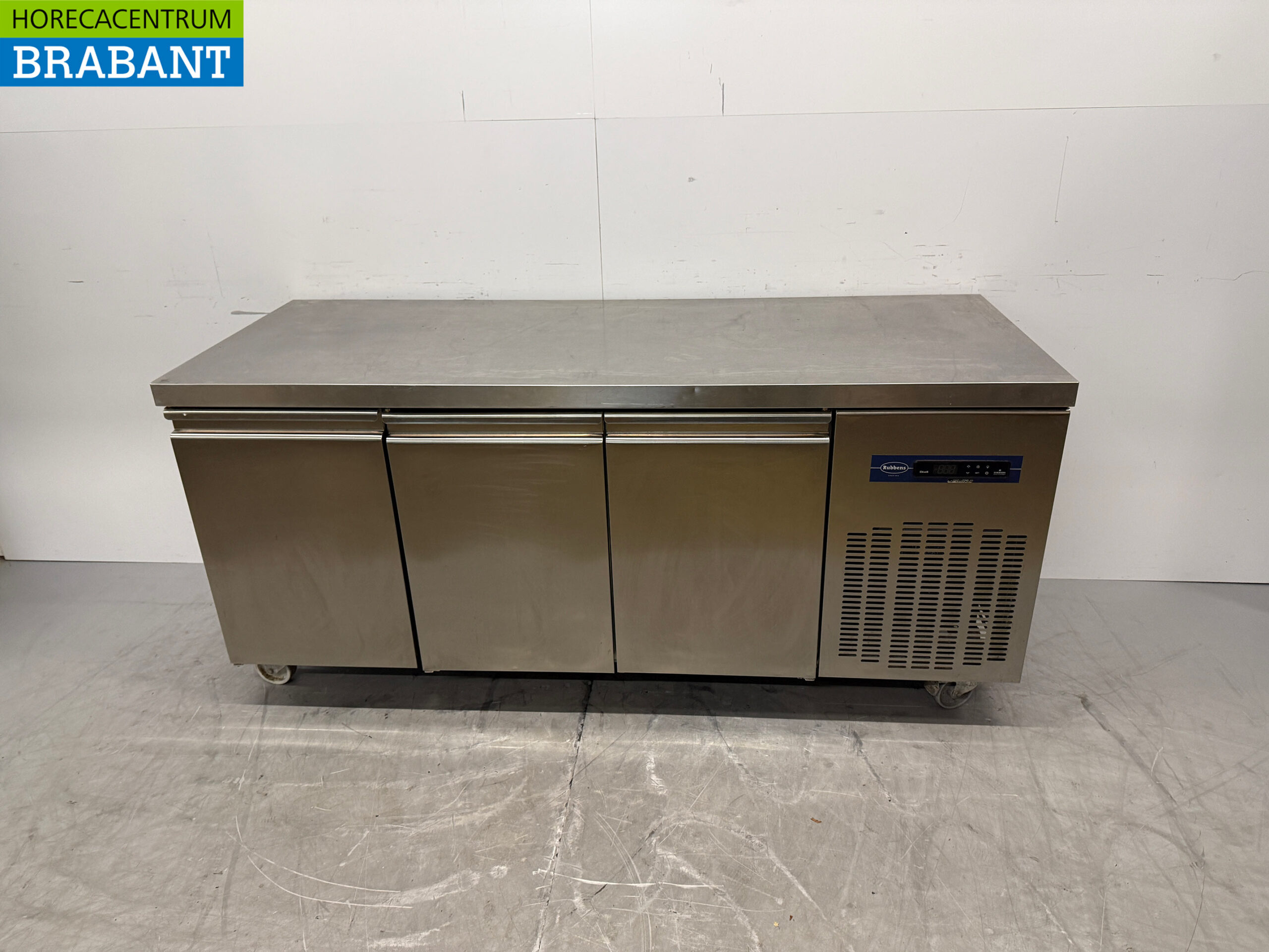 Edelstahl Rubbens Mobile Gefriertruhe Werkbank 3 Türen 184,5 cm 230V Horeca