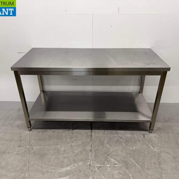 Edelstahl-Arbeitstisch mit Zwischenboden 160 x 70 x 88,5 cm Catering
