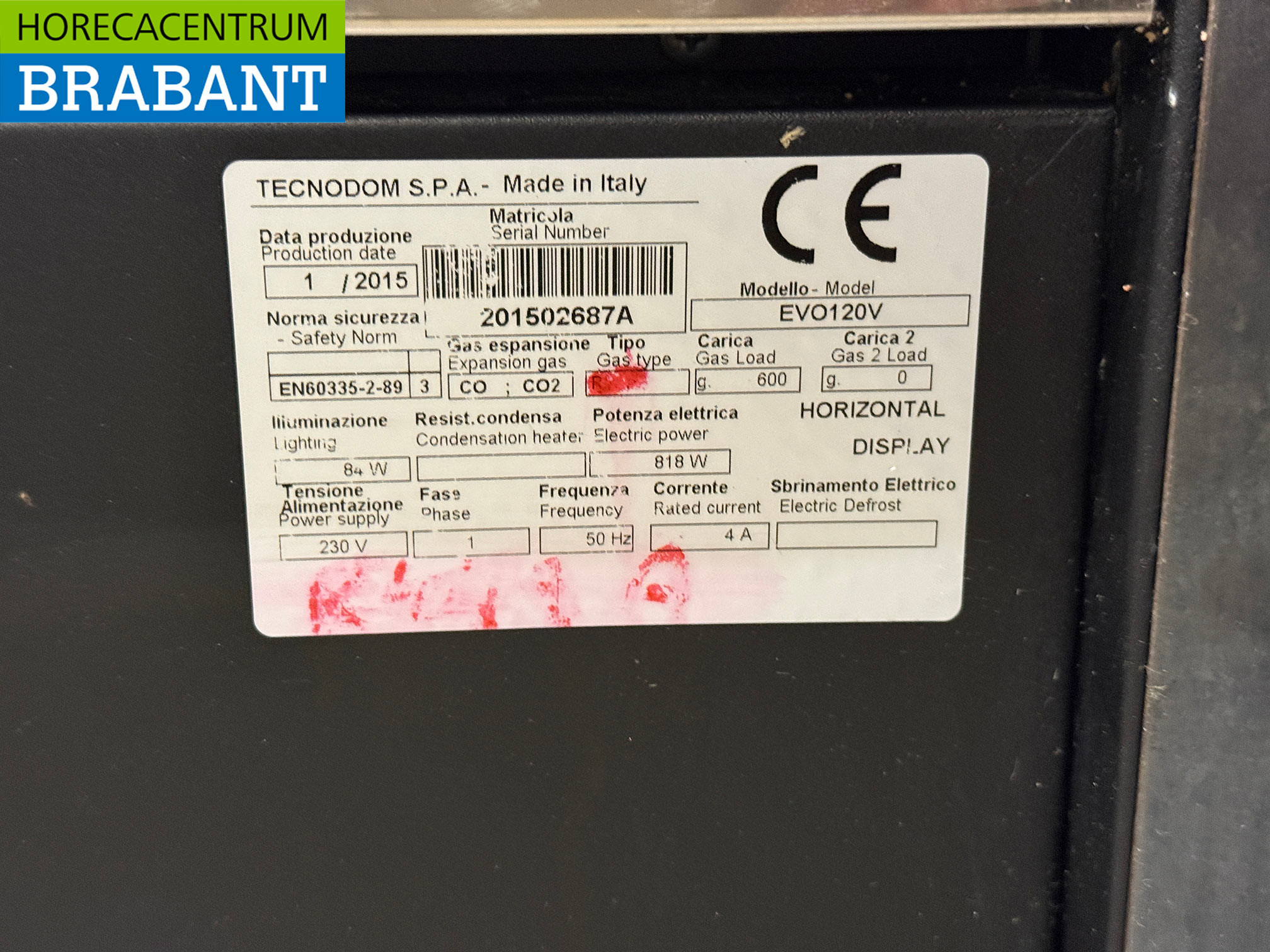 Tecnodom Kühlvitrine Konditorei 2 Schiebetüren 120 cm 230V Horeca – Bild 6