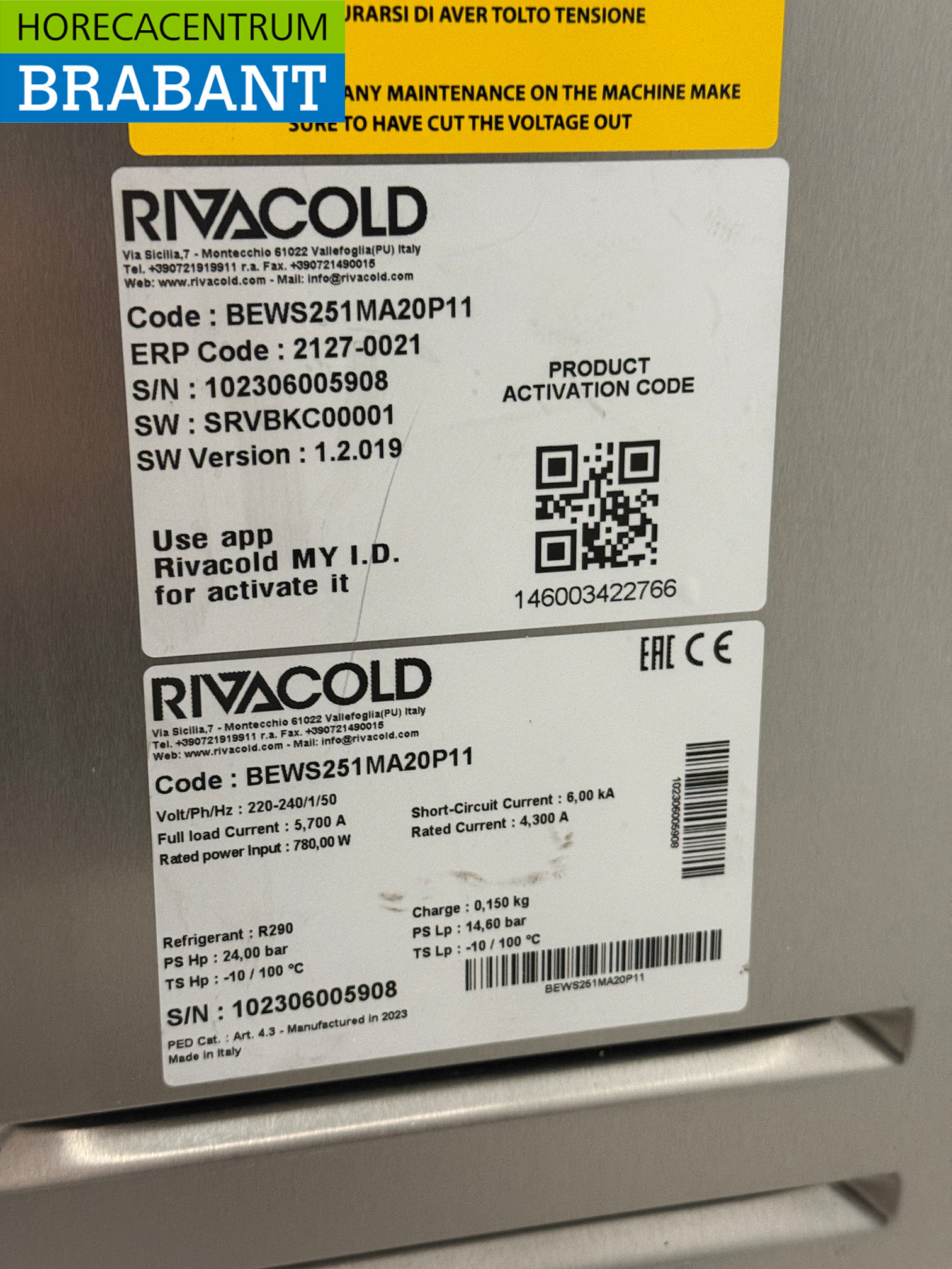 Edelstahl Rivacold Gefrierzelleneinheit Gefrierzelleneinschub Monoblock Oberschrank 7,4 m3 400V Horeca – Bild 6