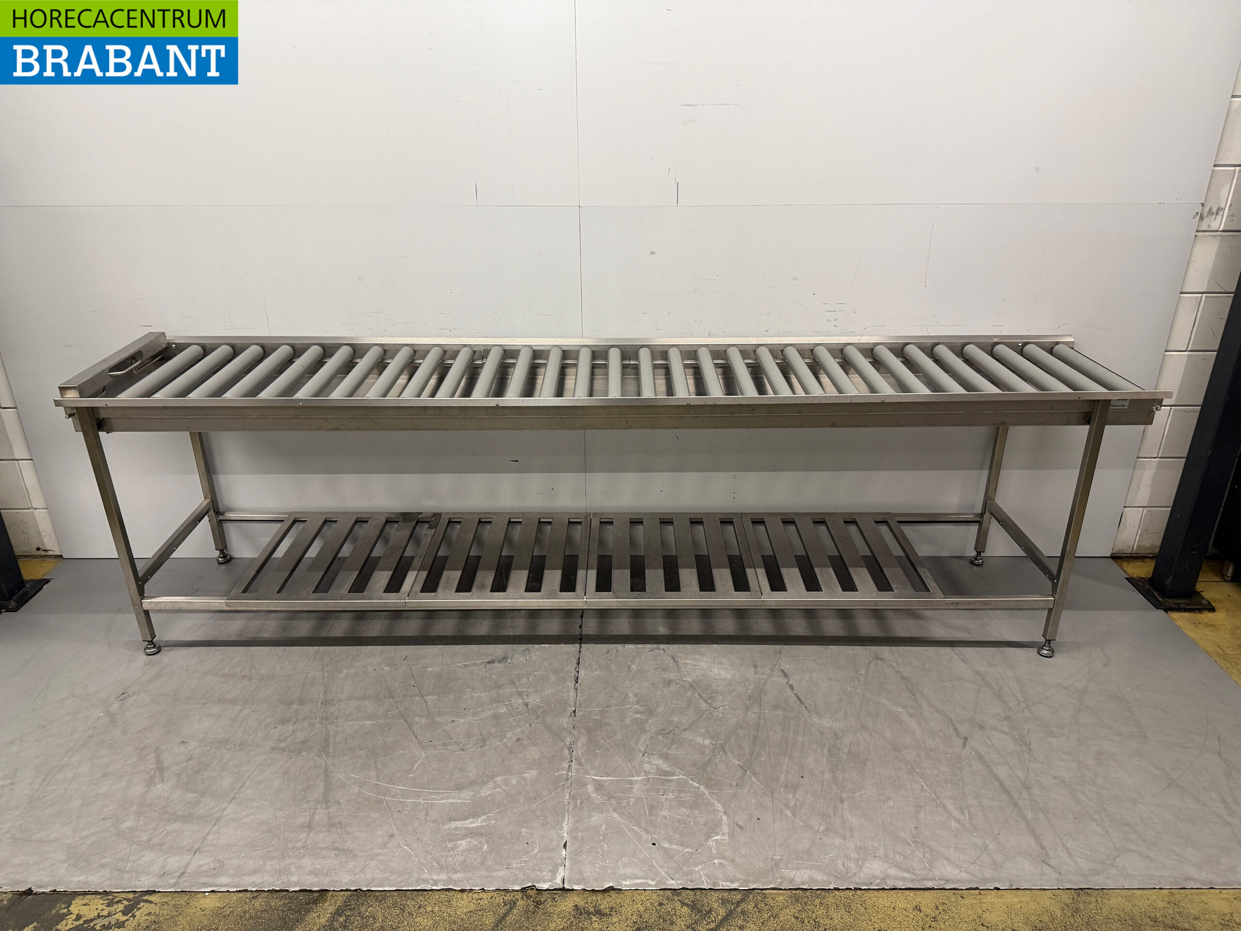 Edelstahl Wexiodisk Abtropftisch Rollenbahn T.B.V. Schiebespülmaschine 310 cm Horeca