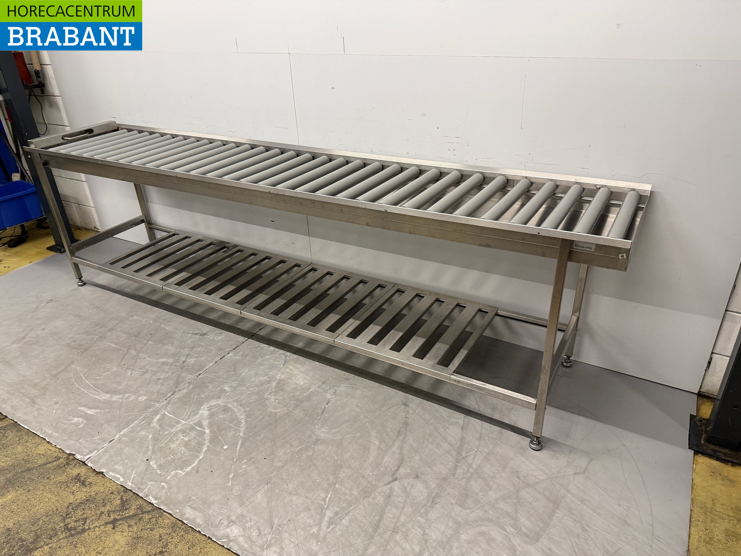 Edelstahl Wexiodisk Abtropftisch Rollenbahn T.B.V. Schiebespülmaschine 310 cm Horeca – Bild 3