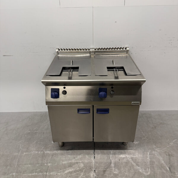 Edelstahl Electrolux Doppelfritteuse 2 x 7 Liter GAS Catering