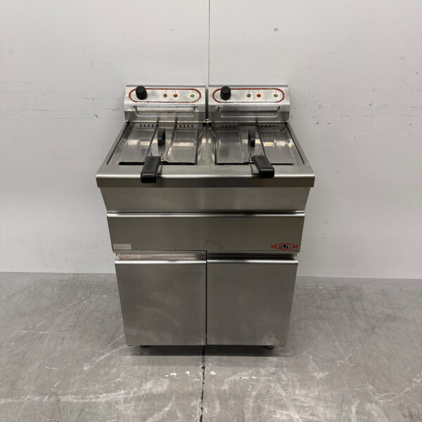 Edelstahl Stilfer Doppelfritteuse 2 x 9 Liter 2 x 230V Horeca