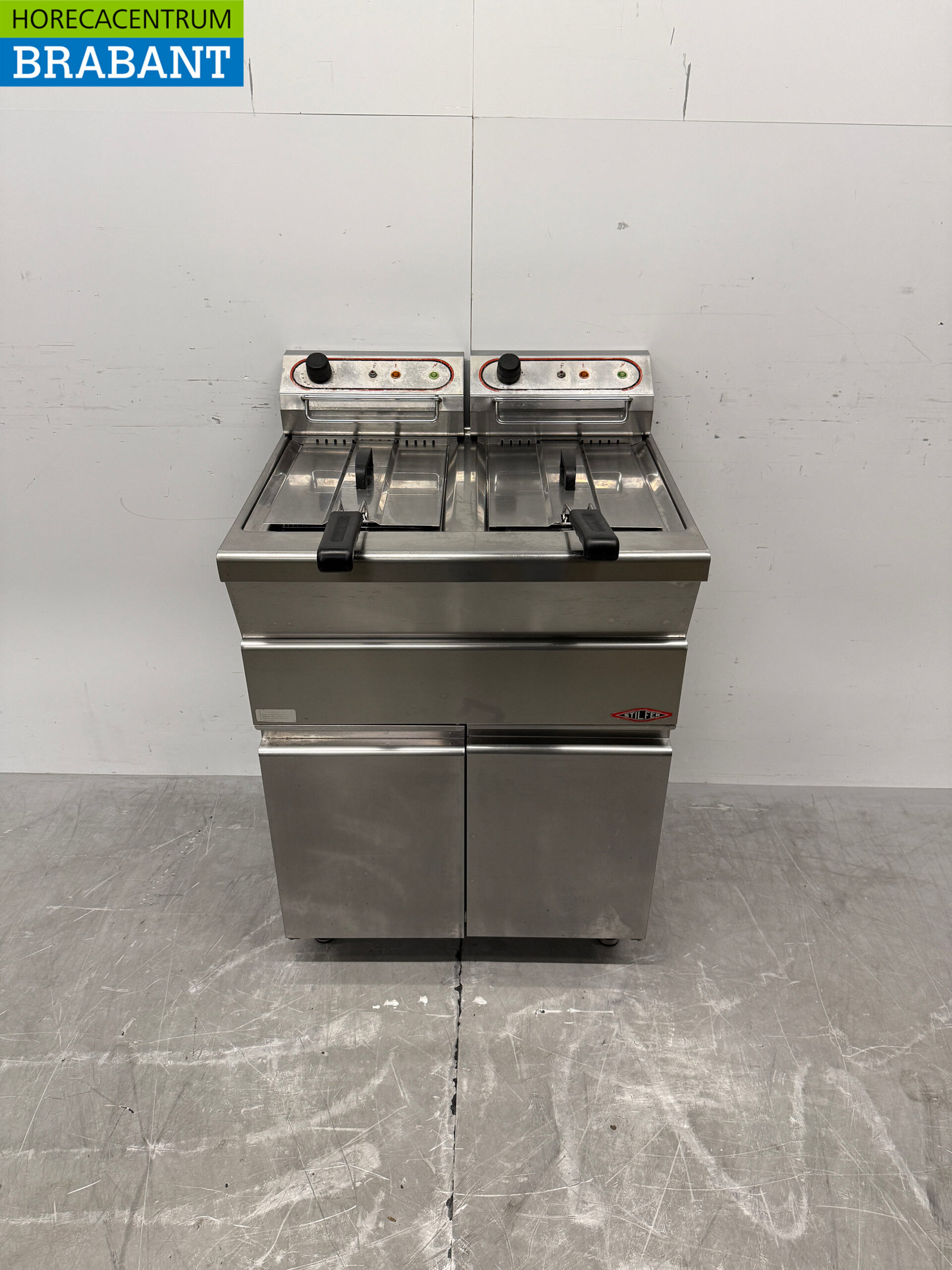 Edelstahl Stilfer Doppelfritteuse 2 x 9 Liter 2 x 230V Horeca