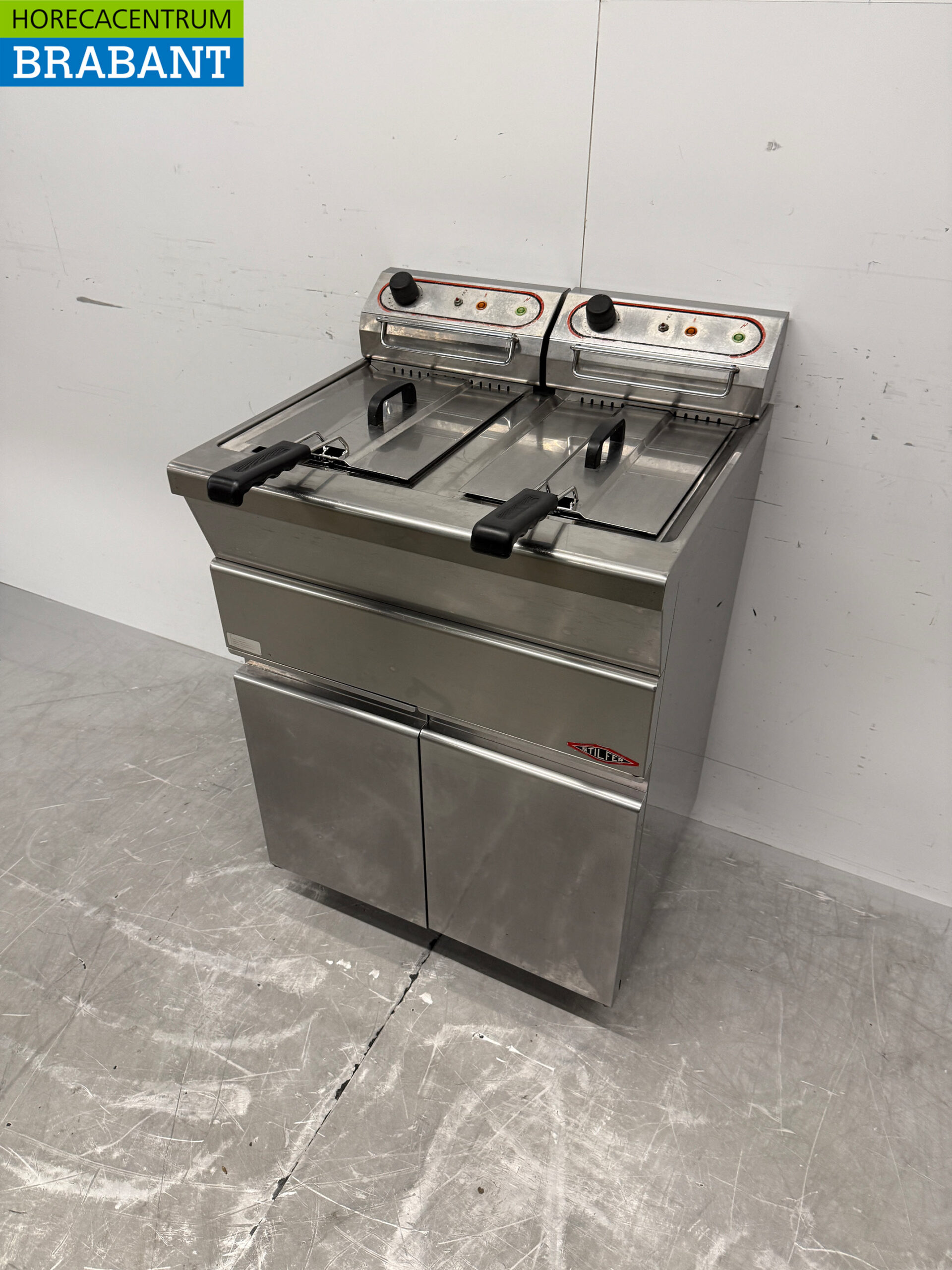 Edelstahl Stilfer Doppelfritteuse 2 x 9 Liter 2 x 230V Horeca – Bild 2