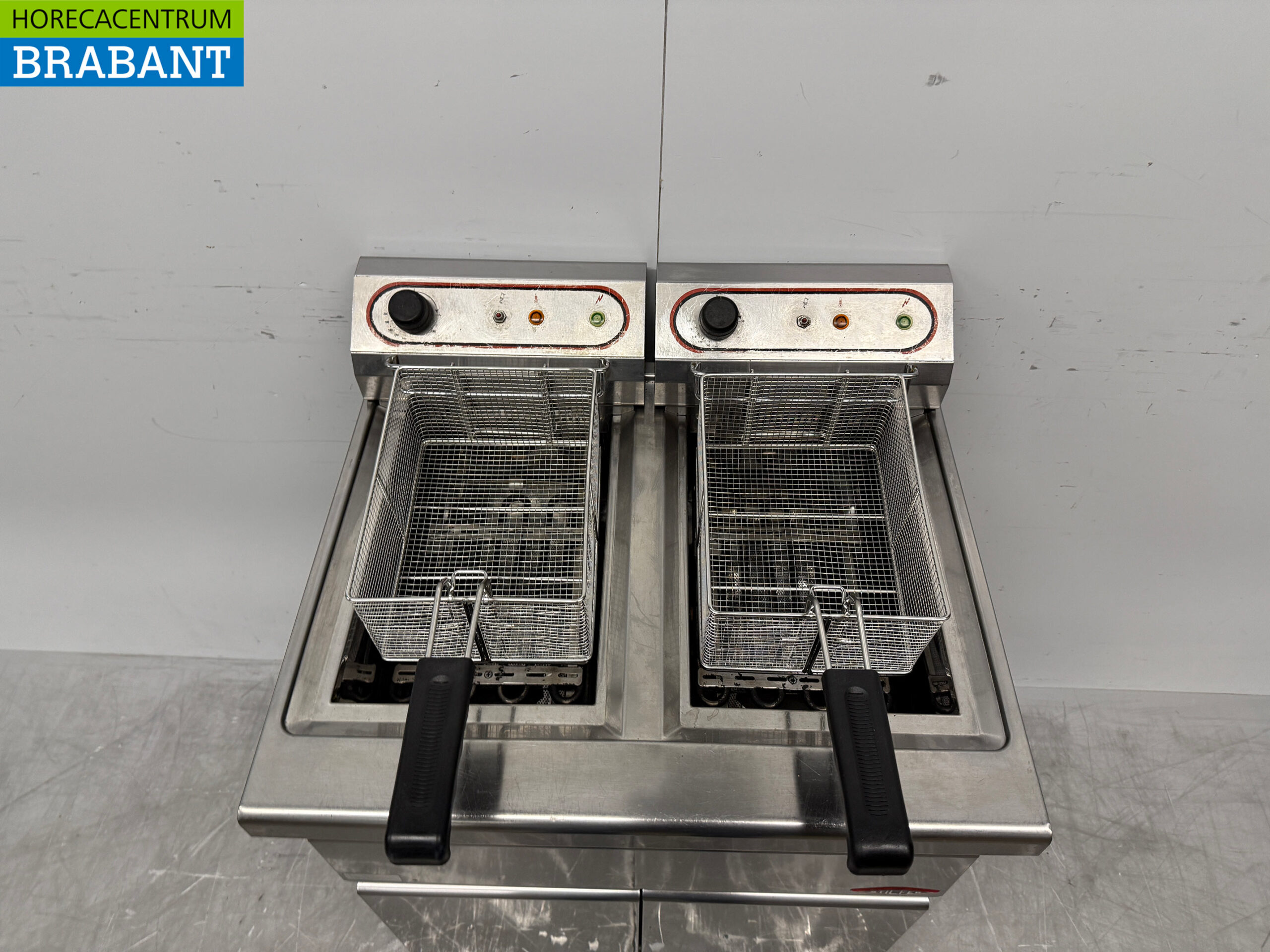 Edelstahl Stilfer Doppelfritteuse 2 x 9 Liter 2 x 230V Horeca – Bild 4