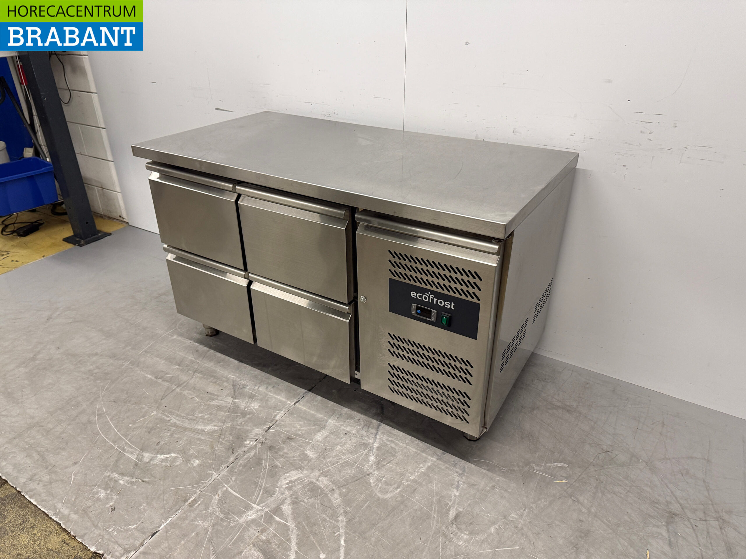 Ecofrost gekühlte Werkbank aus Edelstahl 4 Schubladen 136 cm 230V Horeca – Bild 2