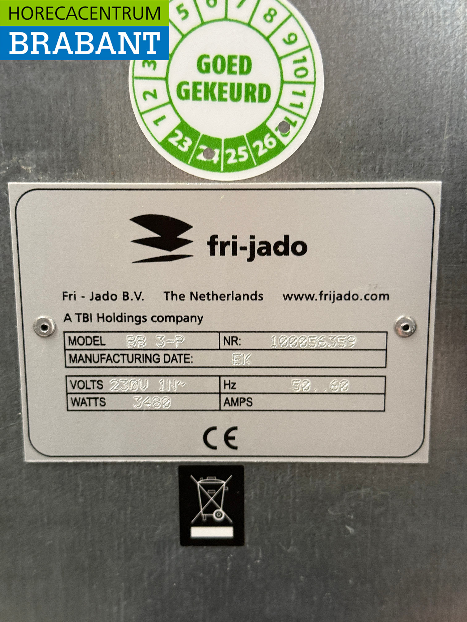 Fri-Jado Umluftofen aus Edelstahl mit Feuchtigkeitszufuhr 3 x 60/40 cm 230V Horeca – Bild 6