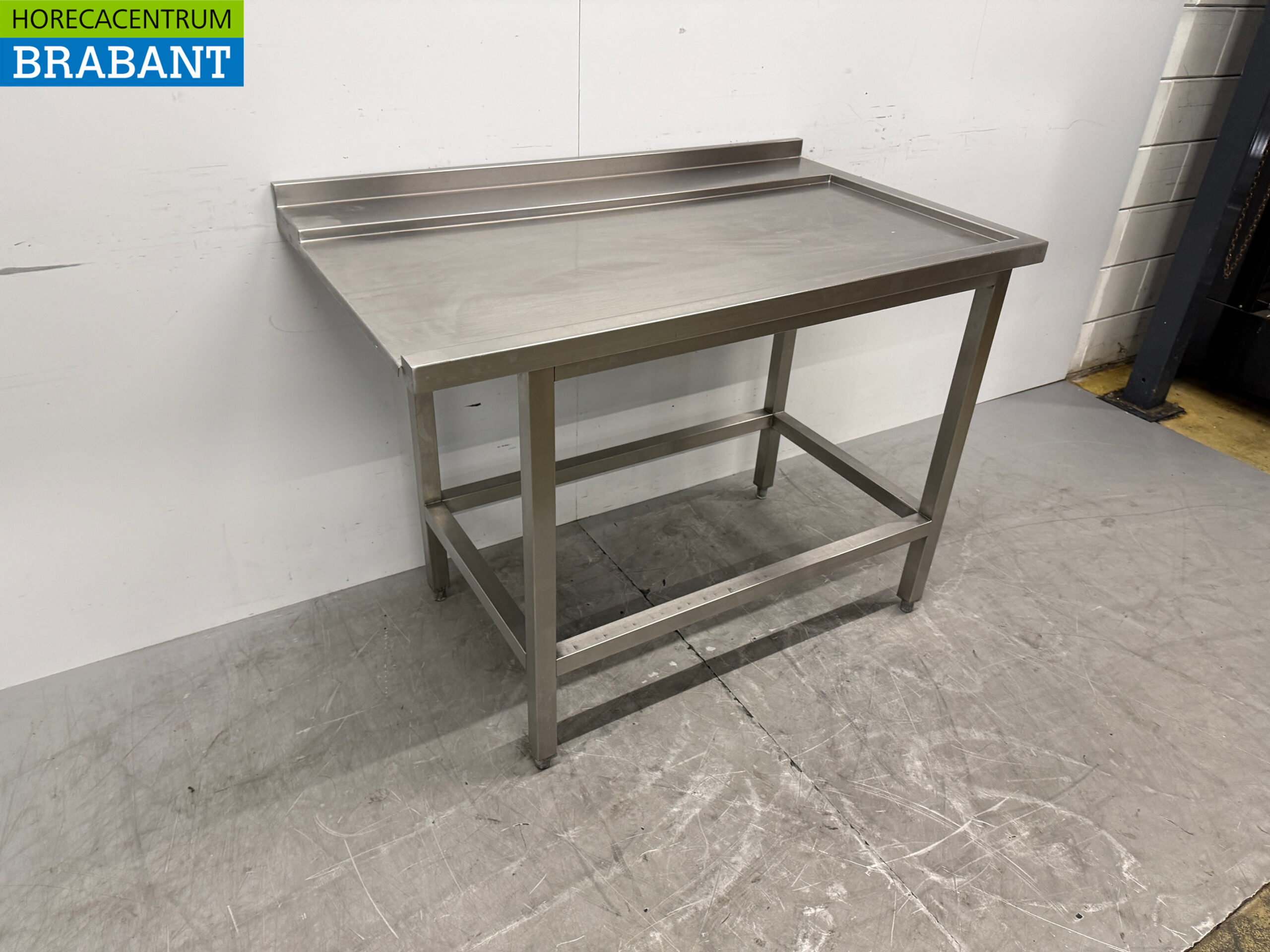 Edelstahl Abtropftisch für Durchlaufspüler 120 x 72,5 x 87,5 cm Horeca – Bild 3