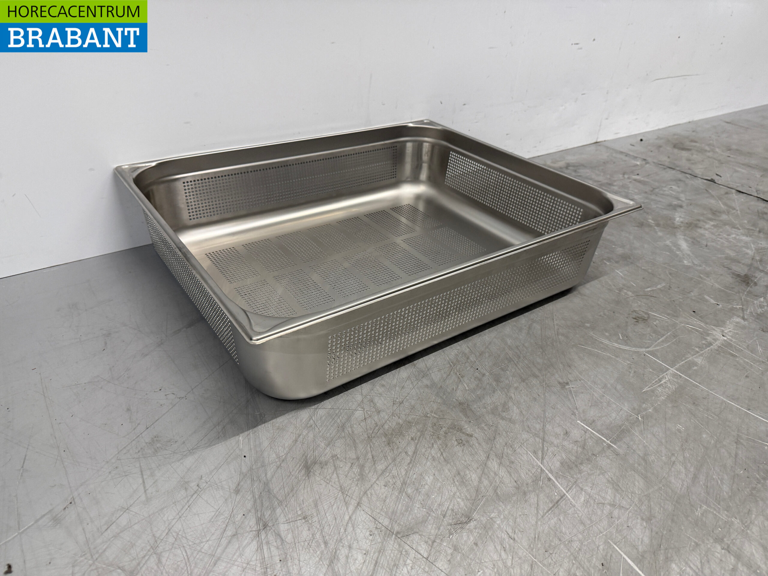 Edelstahl Blanco 2/1 GN - Gastronormtablett Gelocht 150 mm Catering – Bild 3