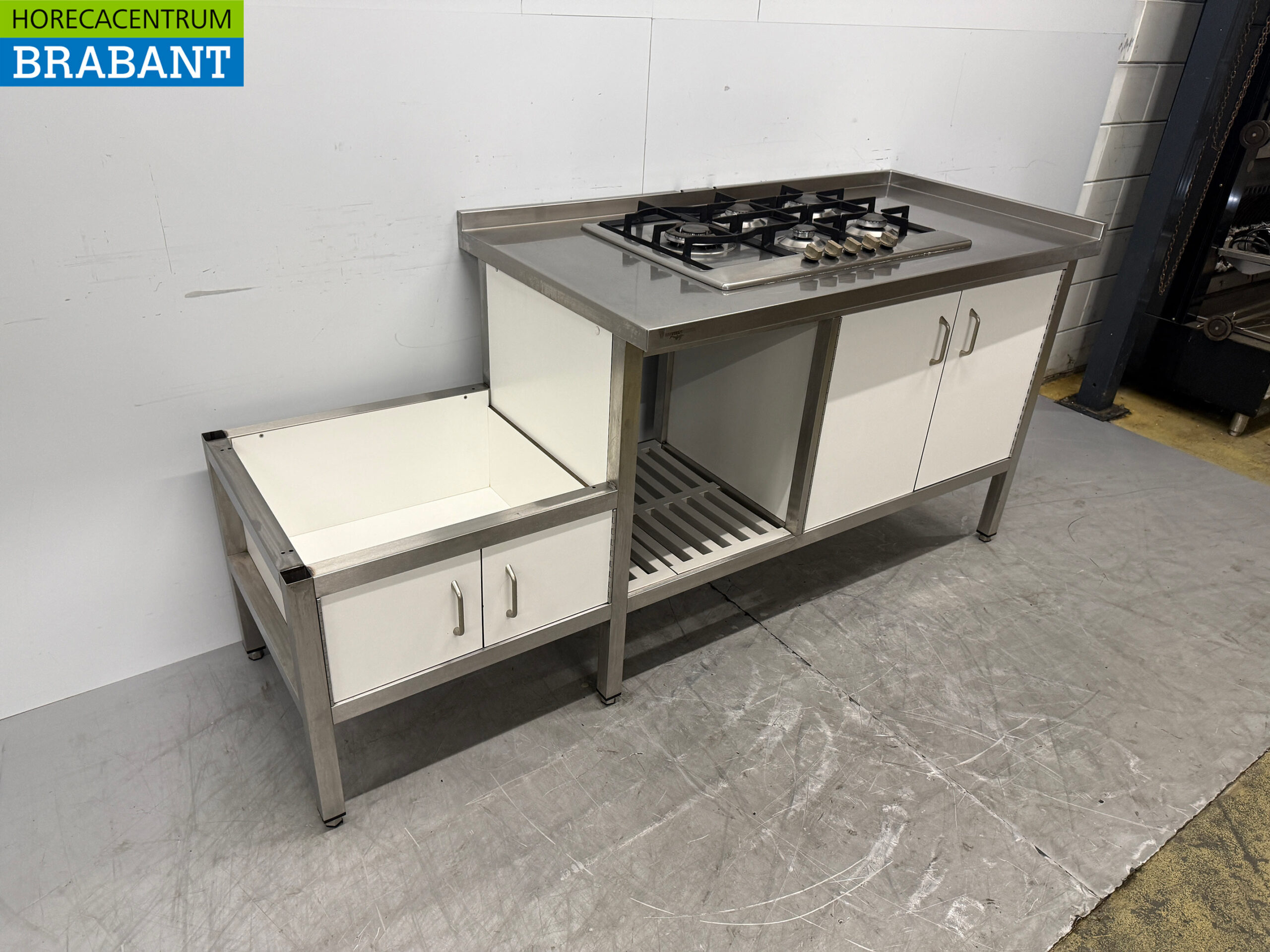 Edelstahl Arbeitsschrank mit 4 Türen 196,5 x 70 x 89 cm GAS Catering – Bild 3