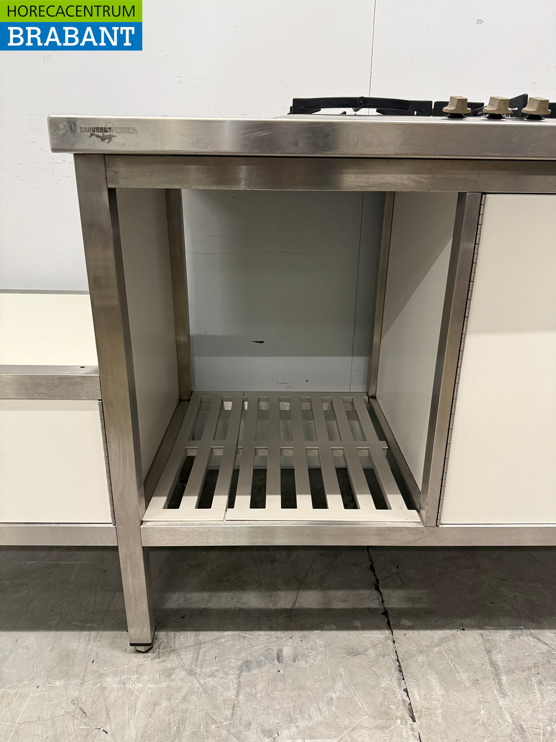 Edelstahl Arbeitsschrank mit 4 Türen 196,5 x 70 x 89 cm GAS Catering – Bild 6