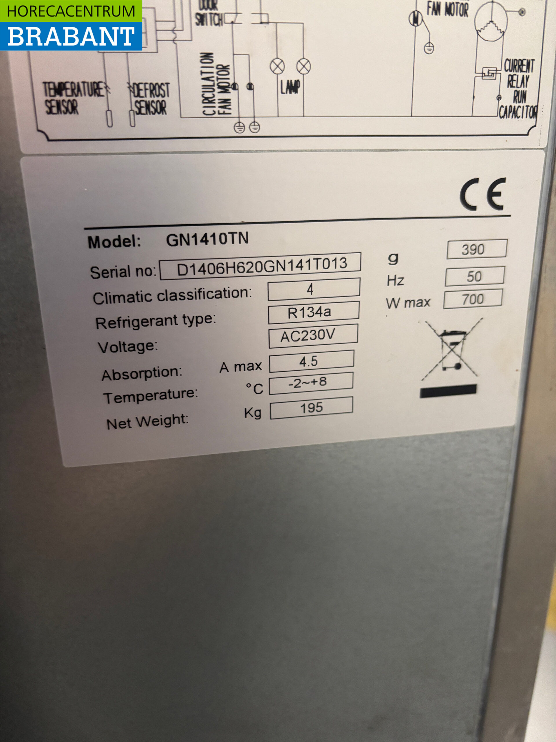 Doppeltüriger Kühlschrank aus Edelstahl 1400 Liter 230V Horeca – Bild 5