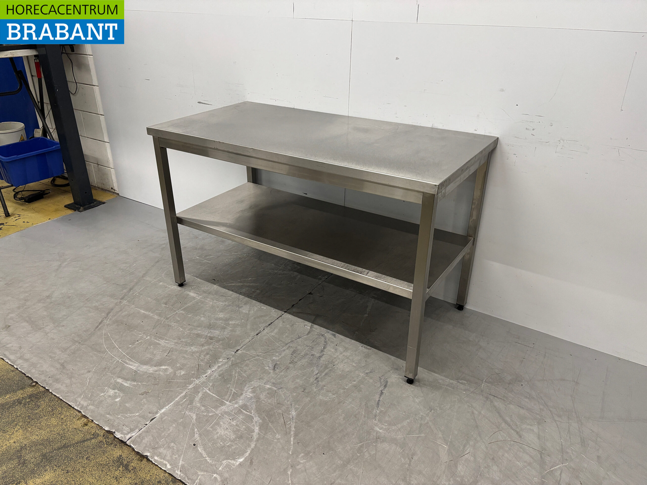 Edelstahl-Arbeitstisch mit Untergestell 140 x 70 x 87,5 cm Gastronomie – Bild 2