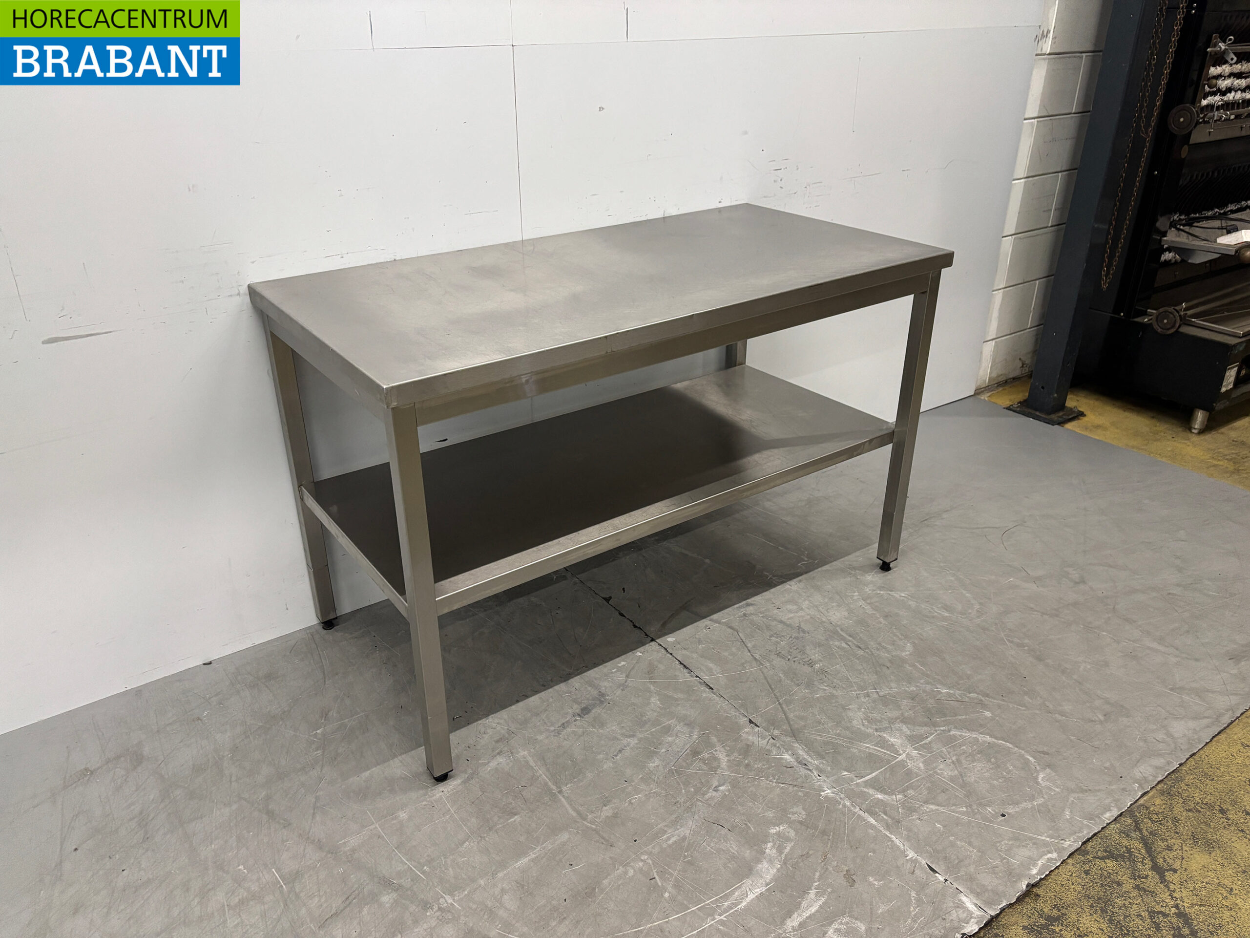 Edelstahl-Arbeitstisch mit Untergestell 140 x 70 x 87,5 cm Gastronomie – Bild 3