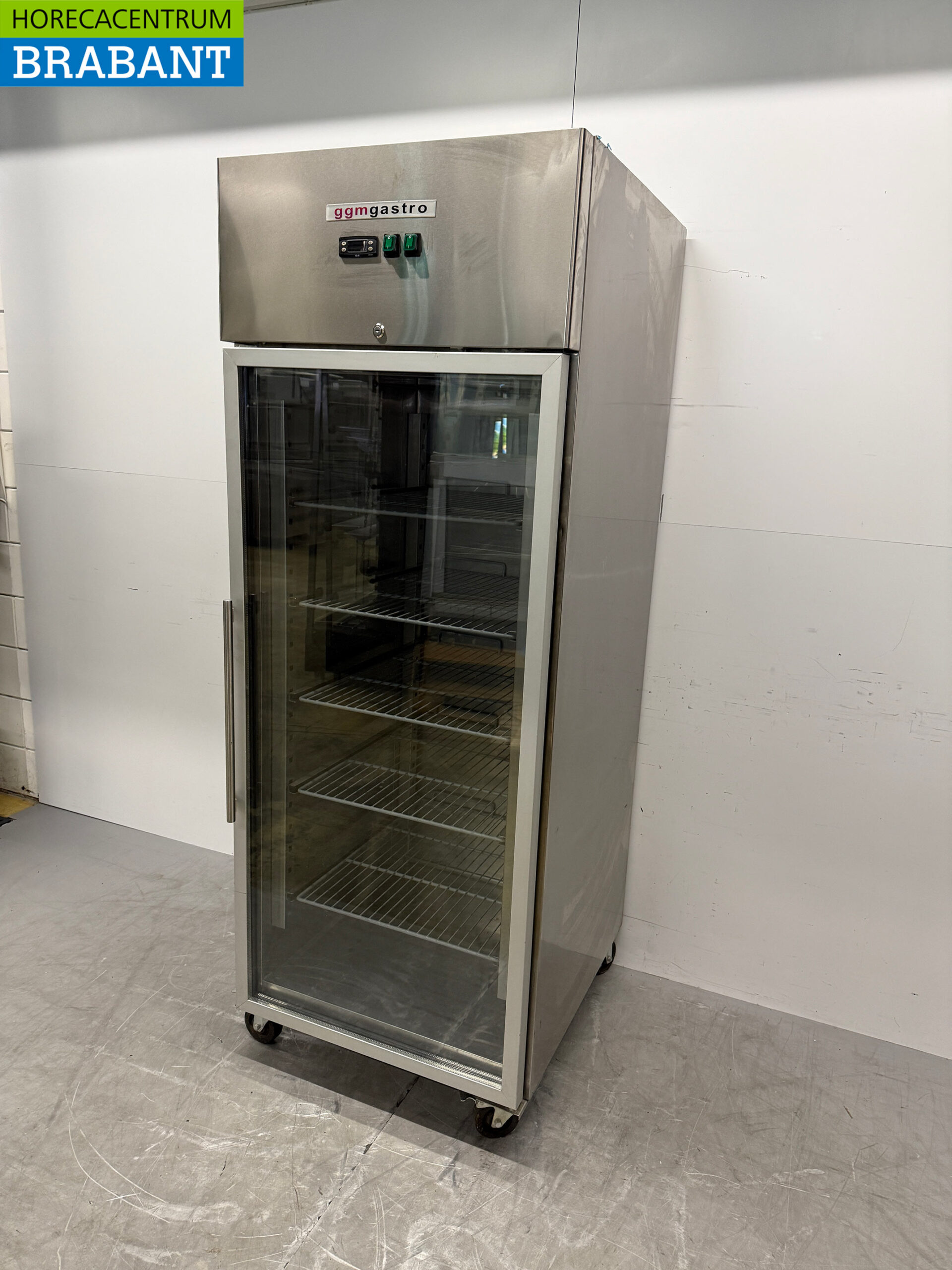 Mobile Glastür-Kühlvitrine aus Edelstahl, 700 Liter, 230 V, Gastronomie – Bild 2