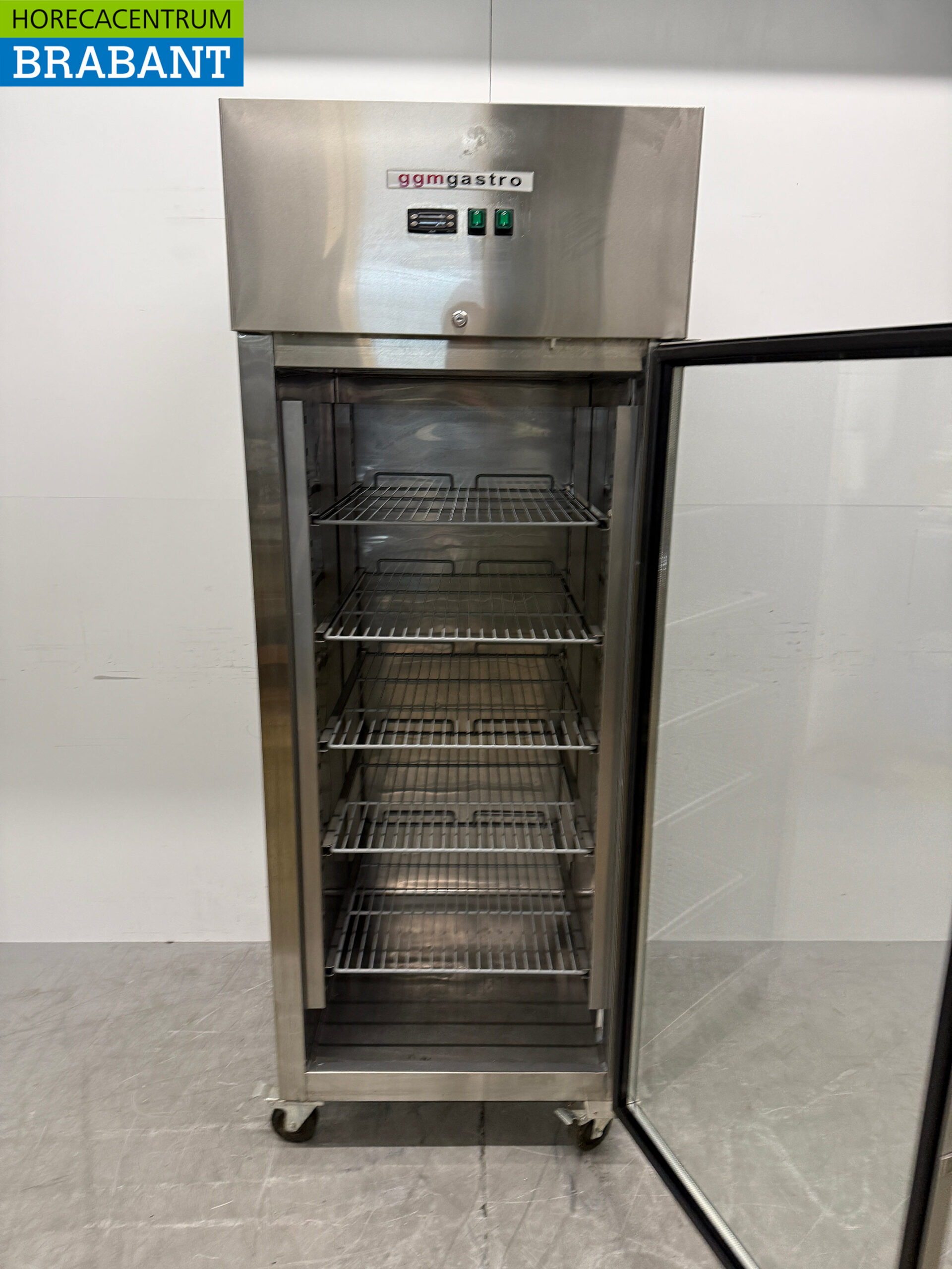 Mobile Glastür-Kühlvitrine aus Edelstahl, 700 Liter, 230 V, Gastronomie – Bild 4