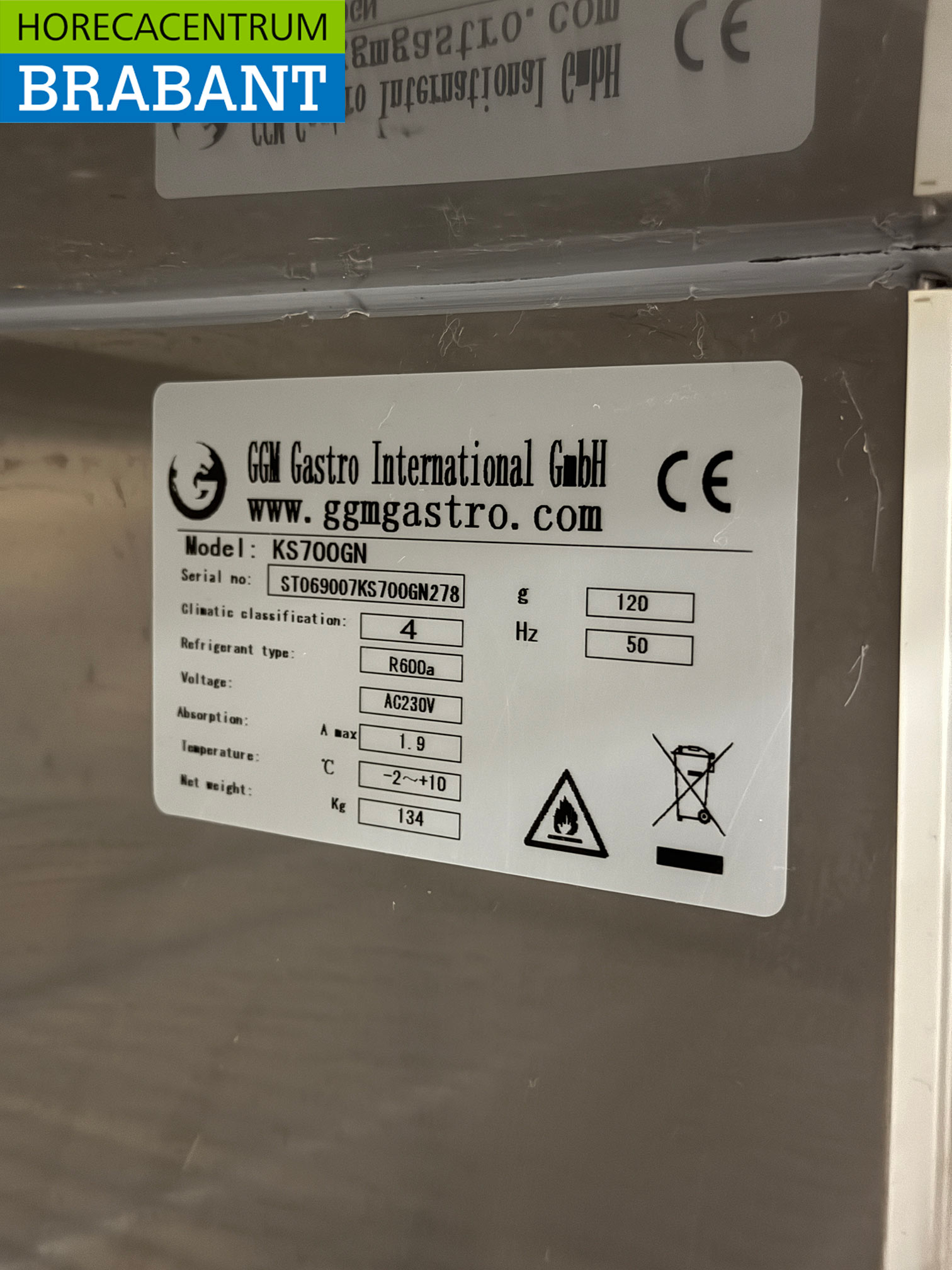 Mobile Glastür-Kühlvitrine aus Edelstahl, 700 Liter, 230 V, Gastronomie – Bild 5