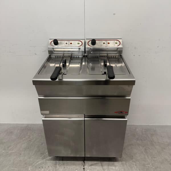 Edelstahl Stilfer Doppelfritteuse 2 x 9 Liter 2 x 230V Horeca