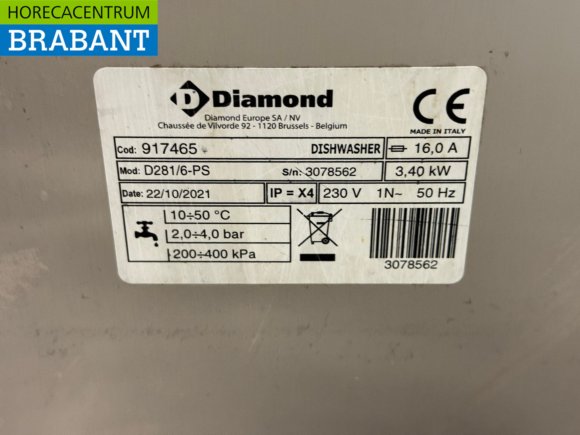 Edelstahl-Glaswaschmaschine „Diamond“ mit Ablaufpumpe, 230 V, Gastronomie – Bild 6