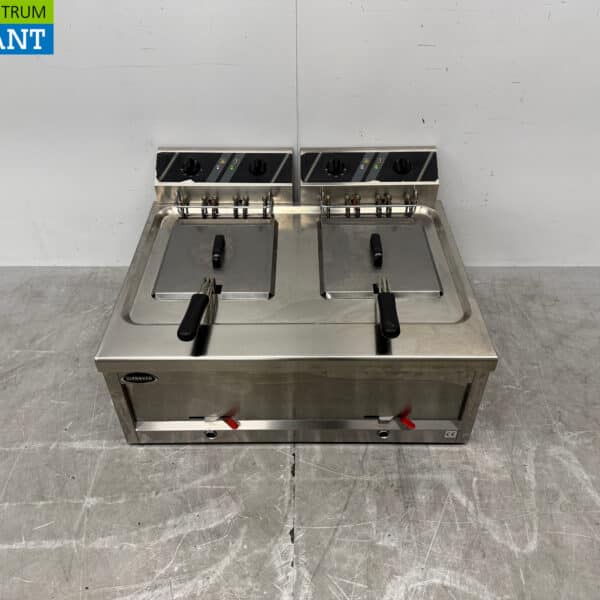 Forved Doppel-Fritteuse aus Edelstahl 2 x 12 Liter 2 x 400V Horeca
