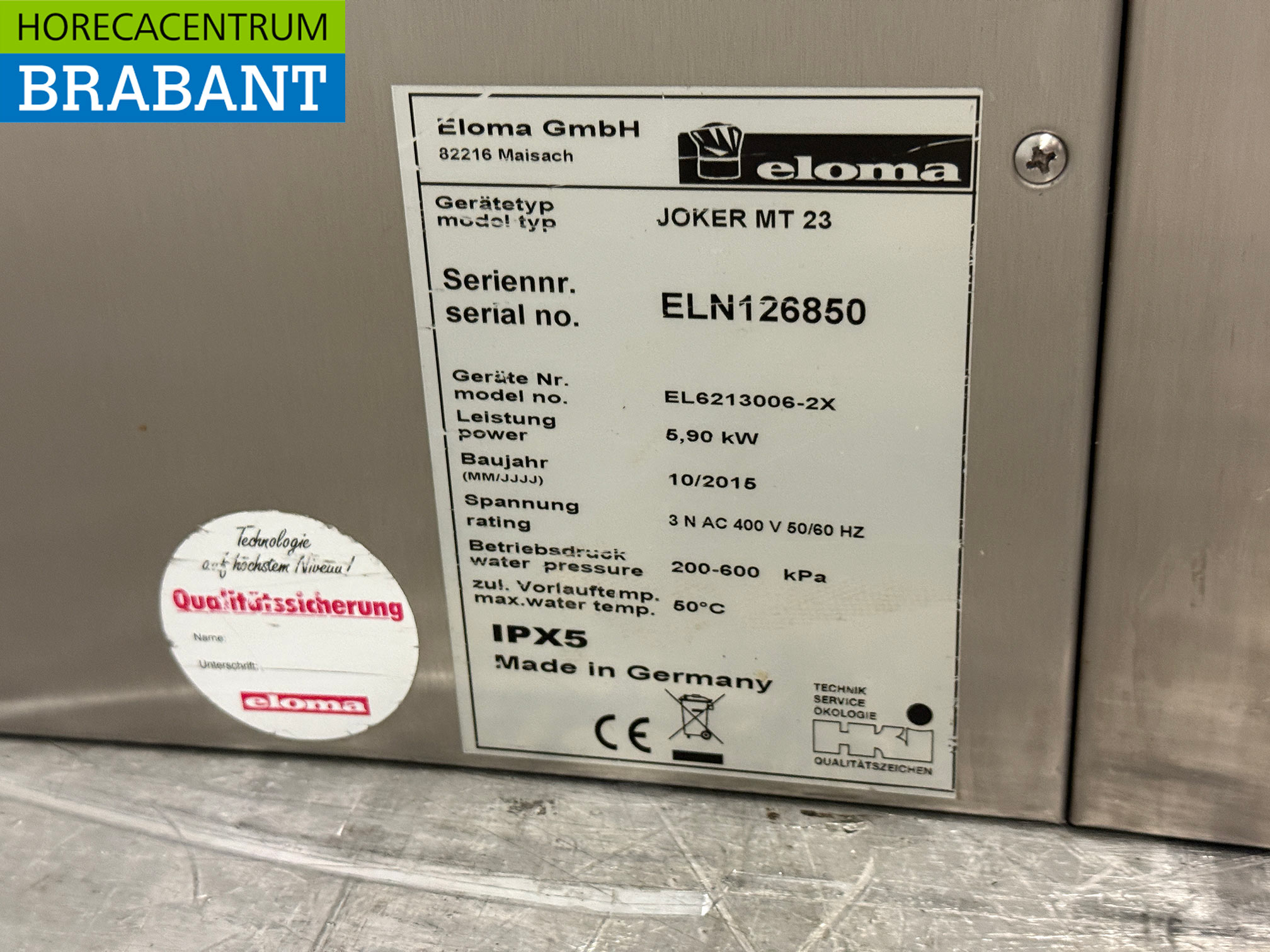 Eloma Joker Combisteamer aus Edelstahl 6 x 2/3 GN 400V Horeca – Bild 8