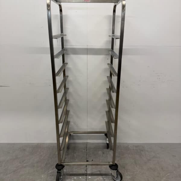 HCB Edelstahl-Regalwagen für 9 Waschkörbe, 50 x 50 cm, Gastronomie