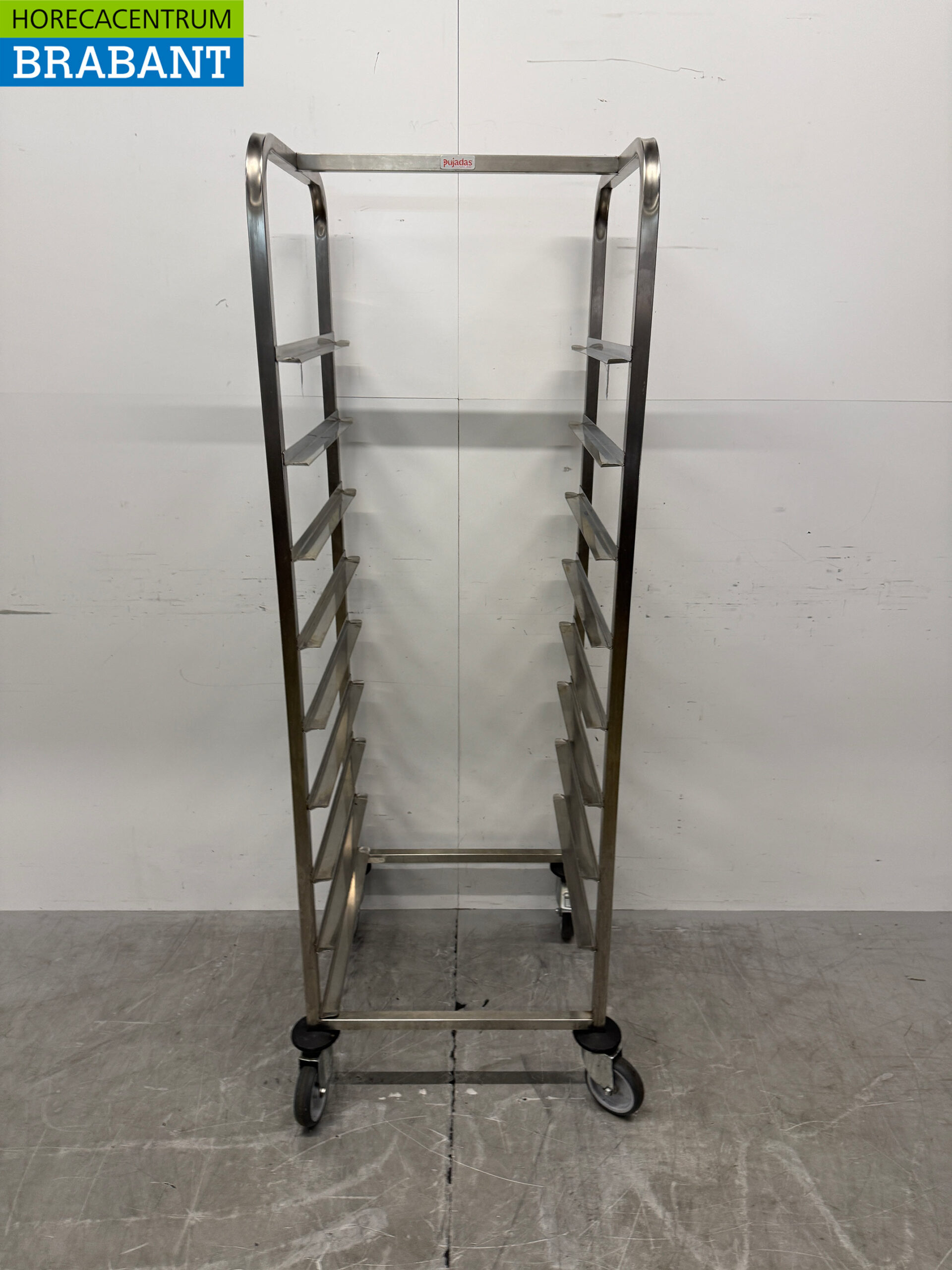 HCB Edelstahl-Regalwagen für 9 Waschkörbe, 50 x 50 cm, Gastronomie
