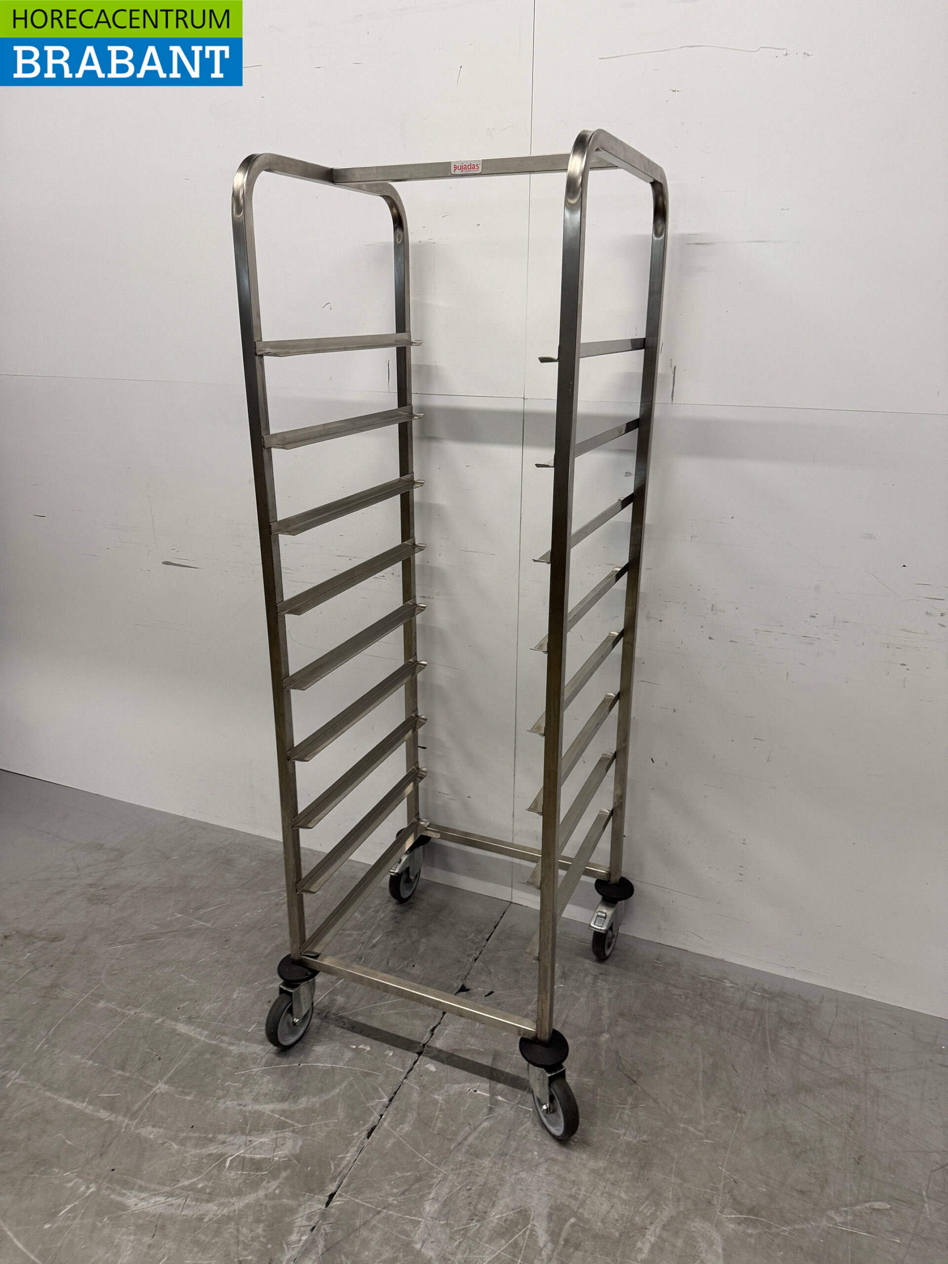 HCB Edelstahl-Regalwagen für 9 Waschkörbe, 50 x 50 cm, Gastronomie – Bild 2