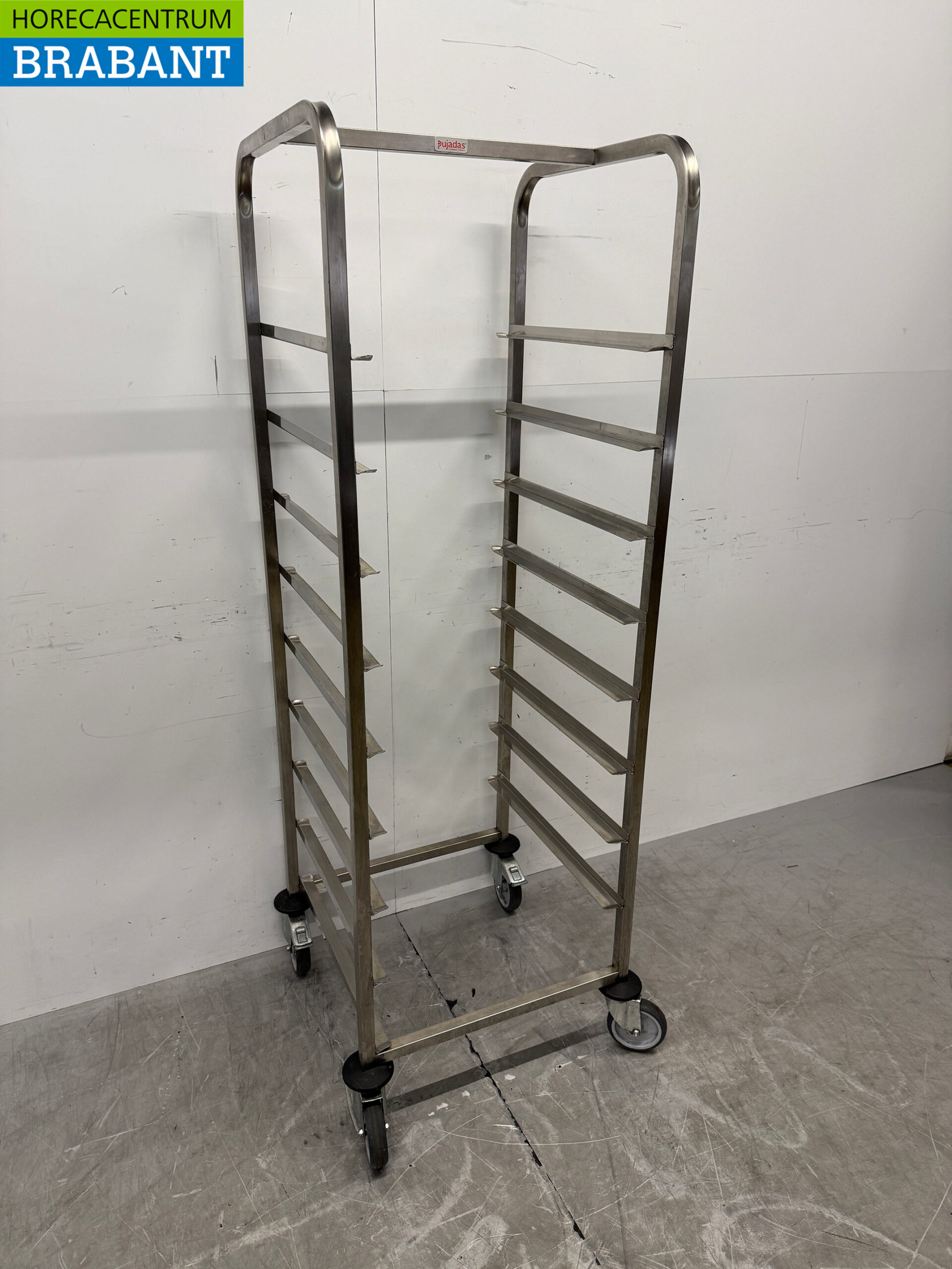 HCB Edelstahl-Regalwagen für 9 Waschkörbe, 50 x 50 cm, Gastronomie – Bild 3