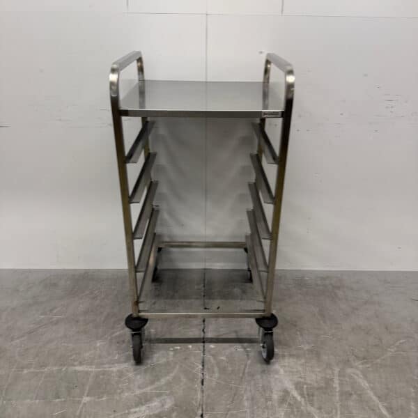 HCB Edelstahl-Regalwagen für 5 Waschkörbe, 50 x 50 cm, Gastronomie