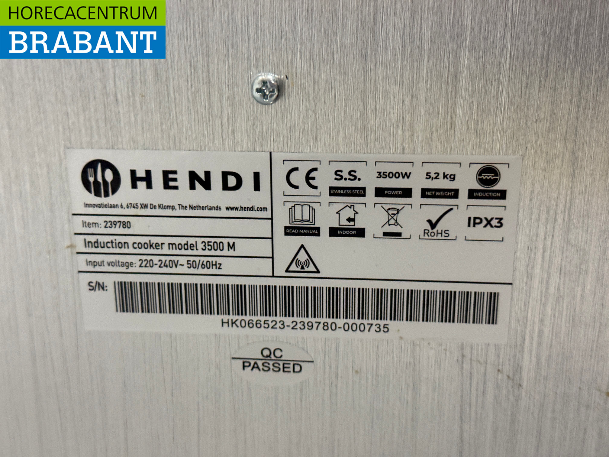 Hendi Induktionskochfeld aus Edelstahl, 3,5 kW, 230 V, Gastronomie – Bild 5
