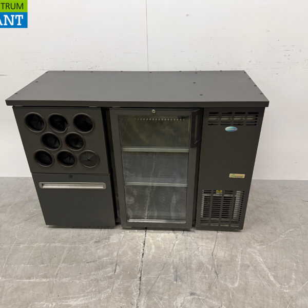 Serrco-Kühlschrank mit 1 Flügeltür, Flaschenfach und 1 Schublade, 124 cm, 230 V, Gastronomie