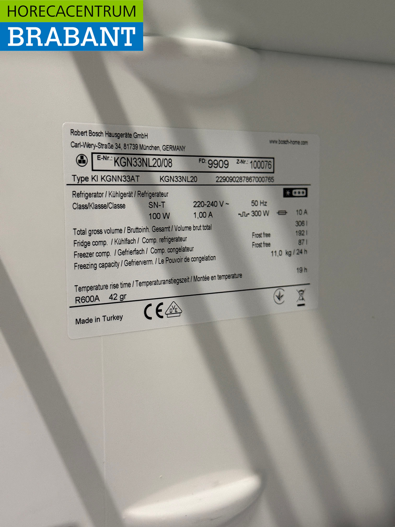 Bosch Kühl-Gefrierkombination, 306 Liter, 230 V, Gastronomie – Bild 5