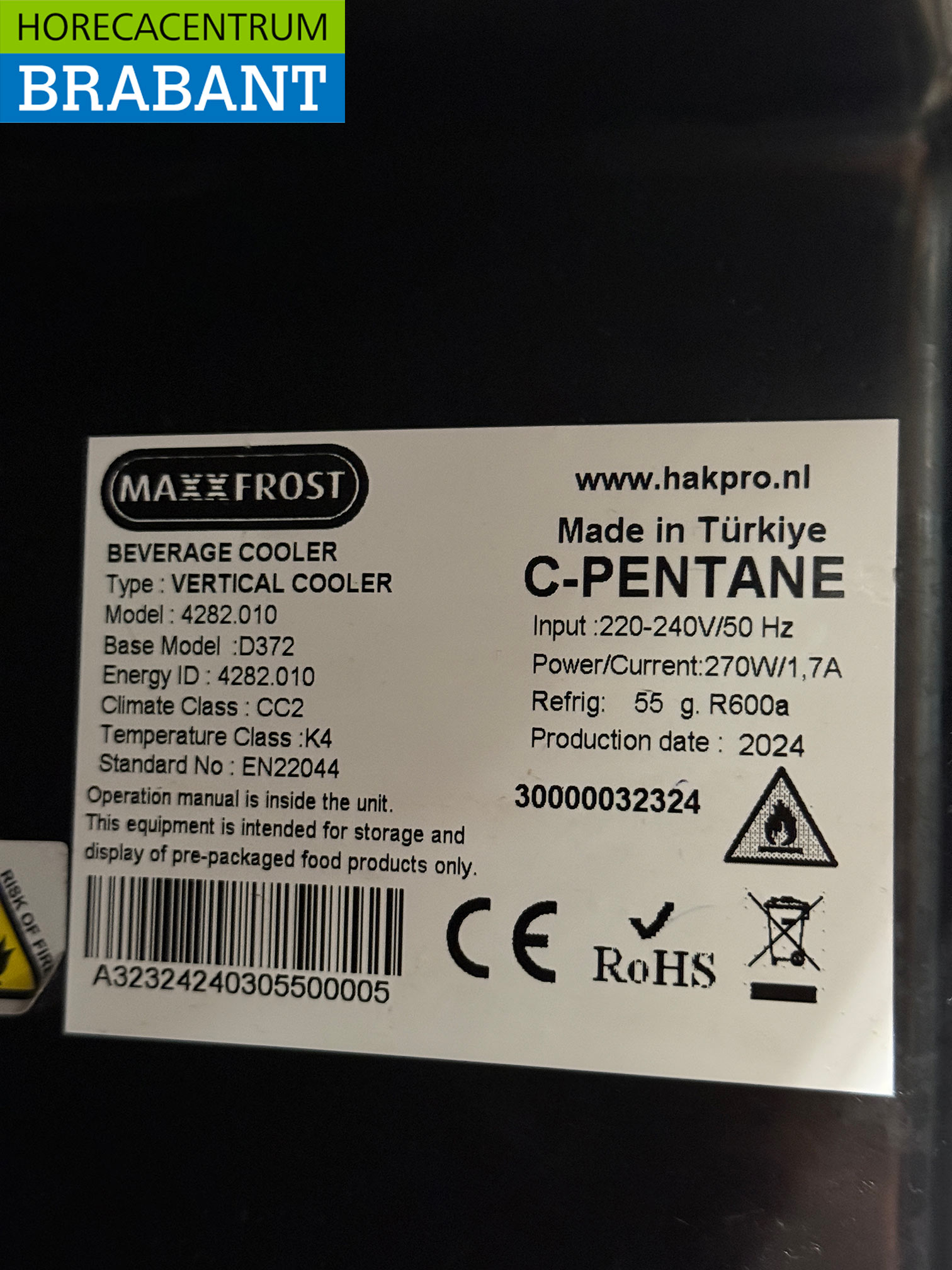 Maxxfrost Kühlvitrine mit Glastür, 382 Liter, 230 V, Gastronomie – Bild 5