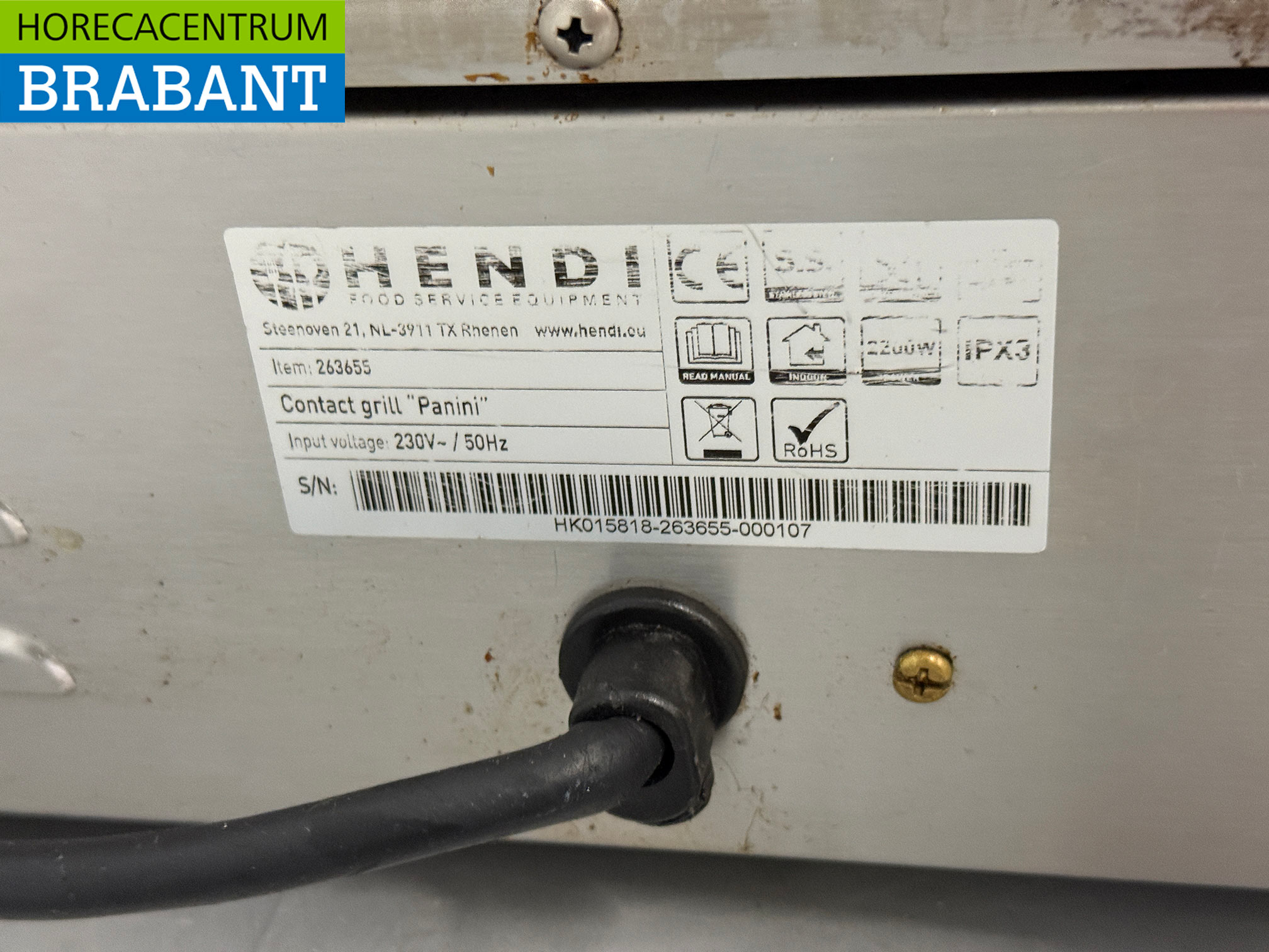 Hendi-Kontaktgrill aus Edelstahl, Panini-Grill, geriffelt, 230 V, Gastronomie – Bild 5
