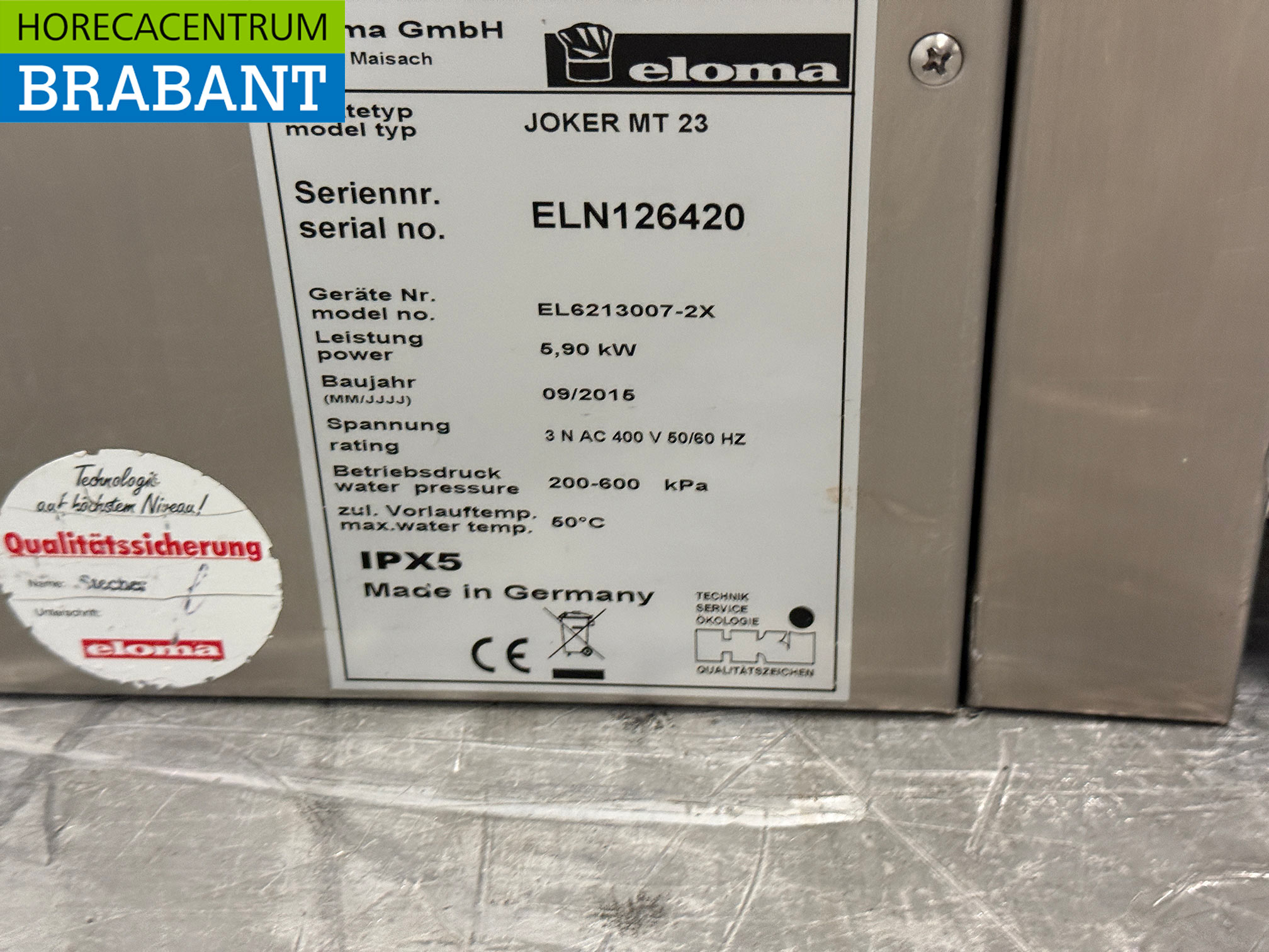 Eloma Joker Combisteamer aus Edelstahl 6 x 2/3 GN 400V Horeca – Bild 8