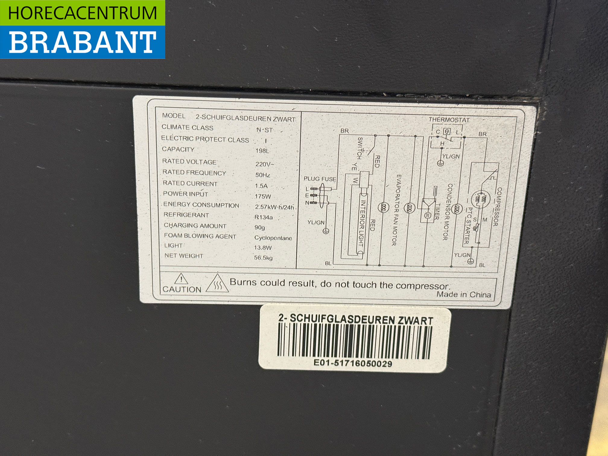 Barkühlschrank mit 2 Glastüren, 90,5 cm, 230 V, Gastronomie – Bild 5